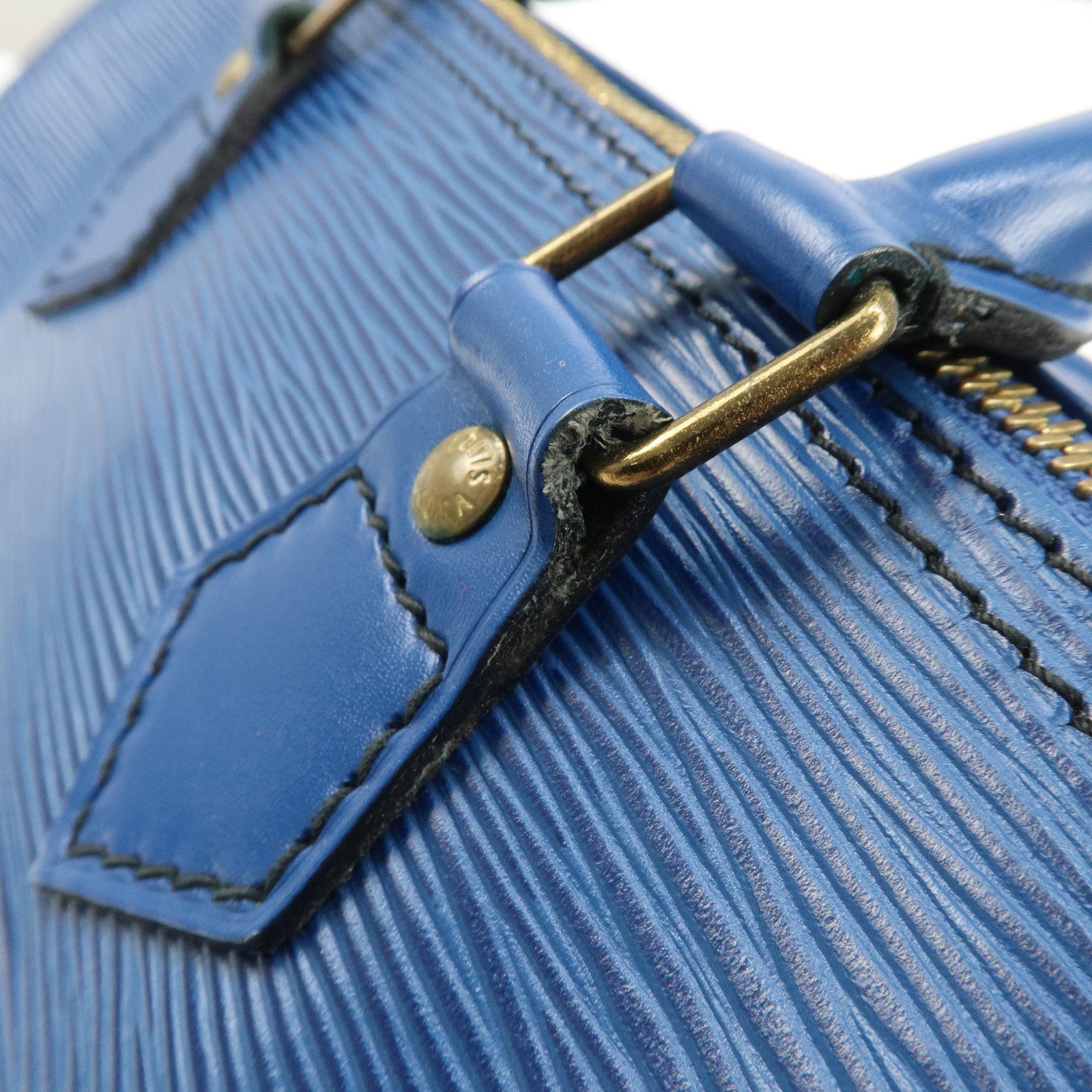Louis Vuitton Epi Speedy 25 Hand Bag Boston Bag Blue M43015 Used