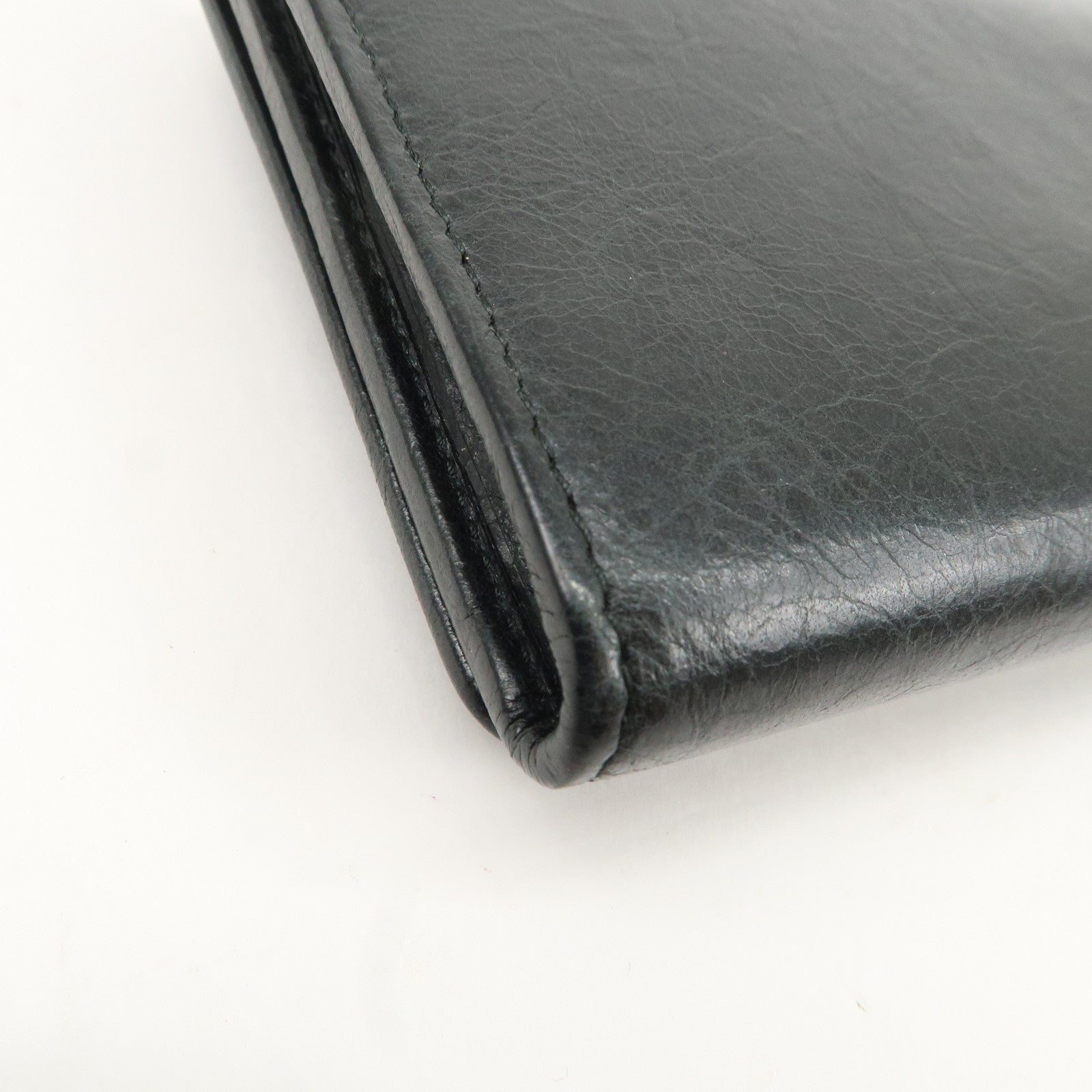 BALENCIAGA Giant Money Leather Bi-fold Long Wallet 233599 Black Used