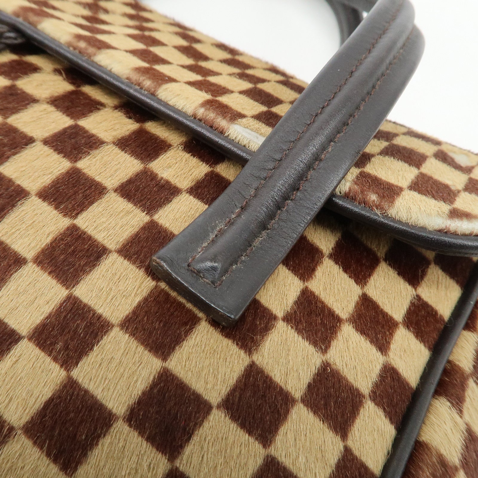 Louis Vuitton Damier Sauvage Lion Hand Bag Beige Brown M92131 Used