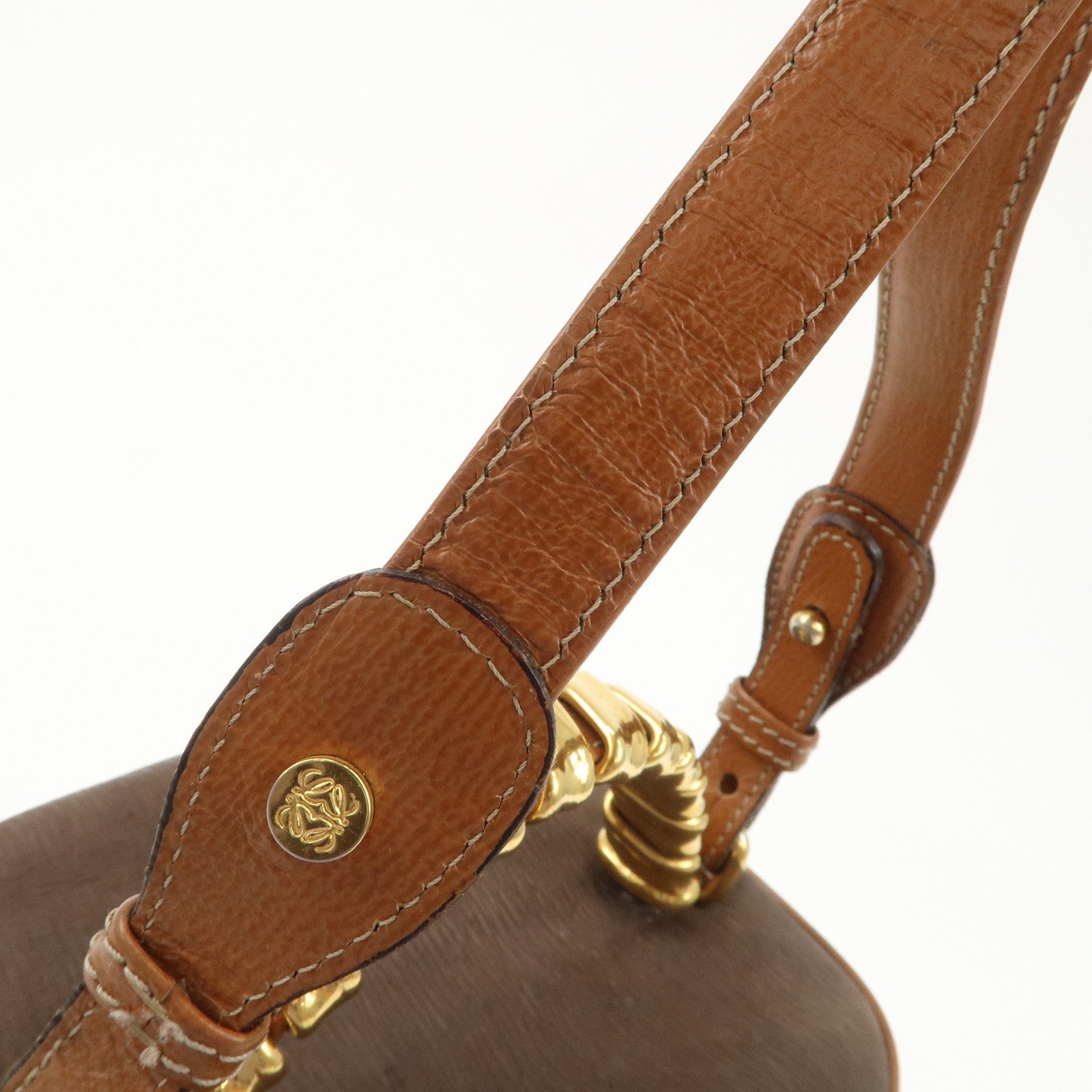 LOEWE Velazquez Suede Leather 2 Way Bag Brown Dark Brown Used