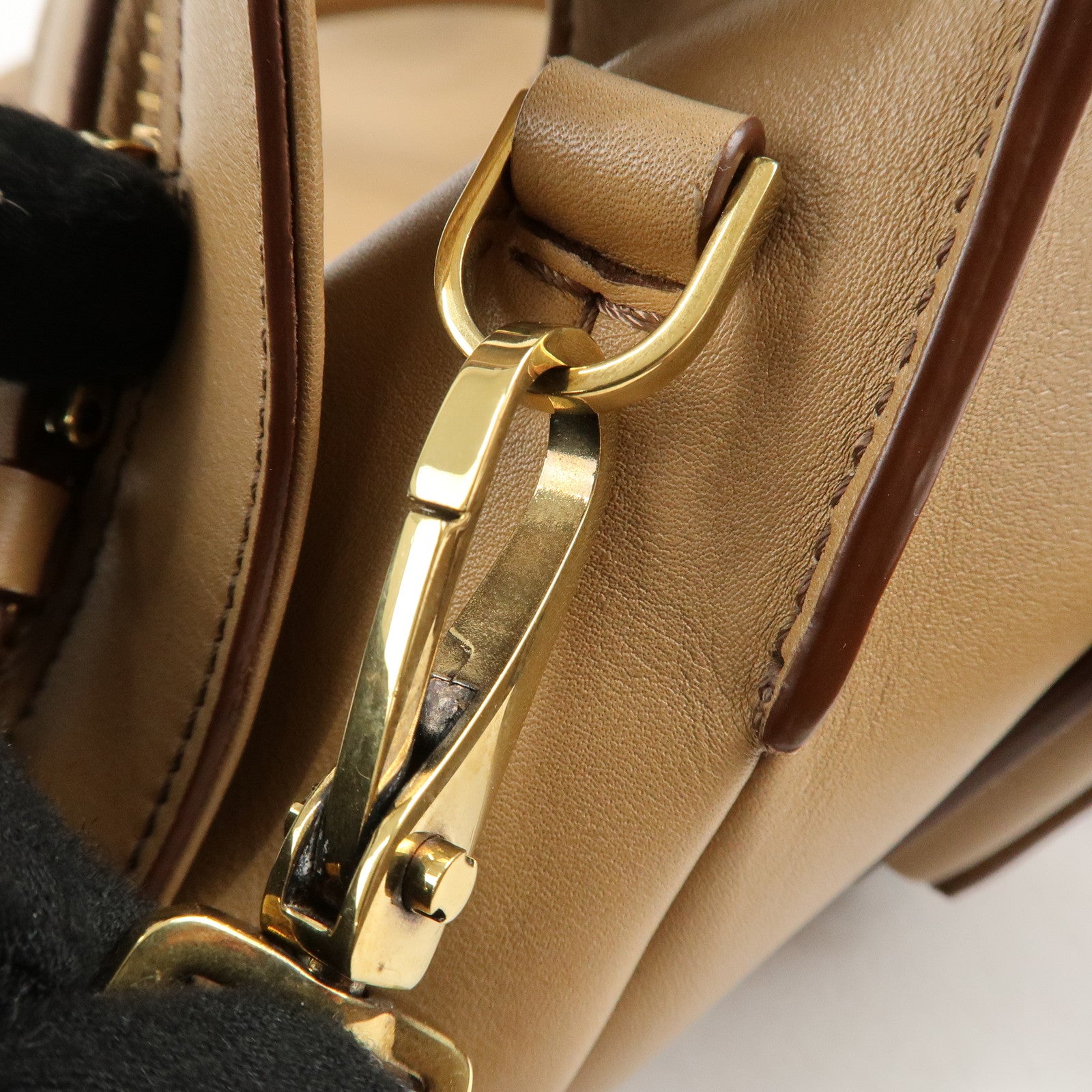 TOD'S D Styling Leather 2Way Shoulder Bag Hand Bag Beige Used