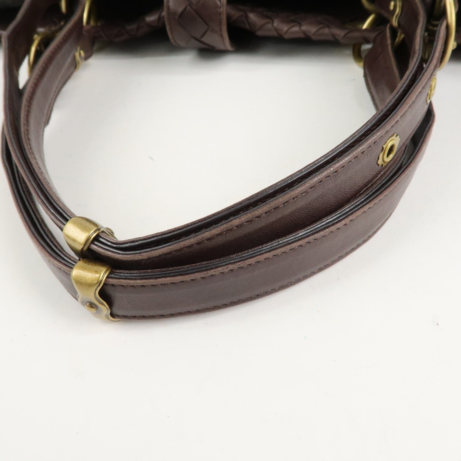 BOTTEGA VENETA Intrecciato Leather Tote Bag Dark Brown 162197 Used