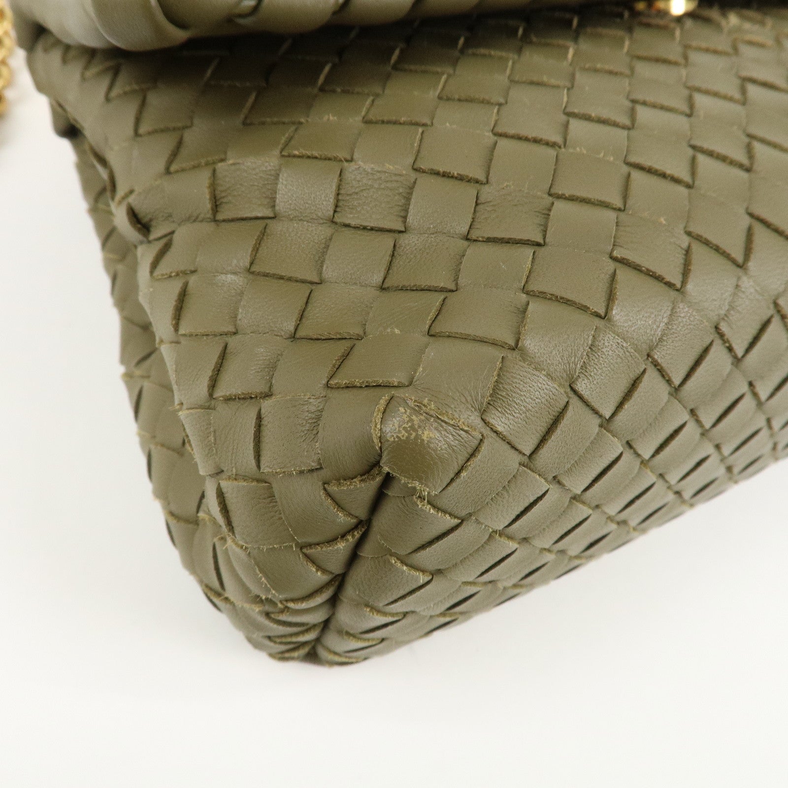BOTTEGA VENETA Intrecciato Leather Olympia Chain Shoulder Bag Used