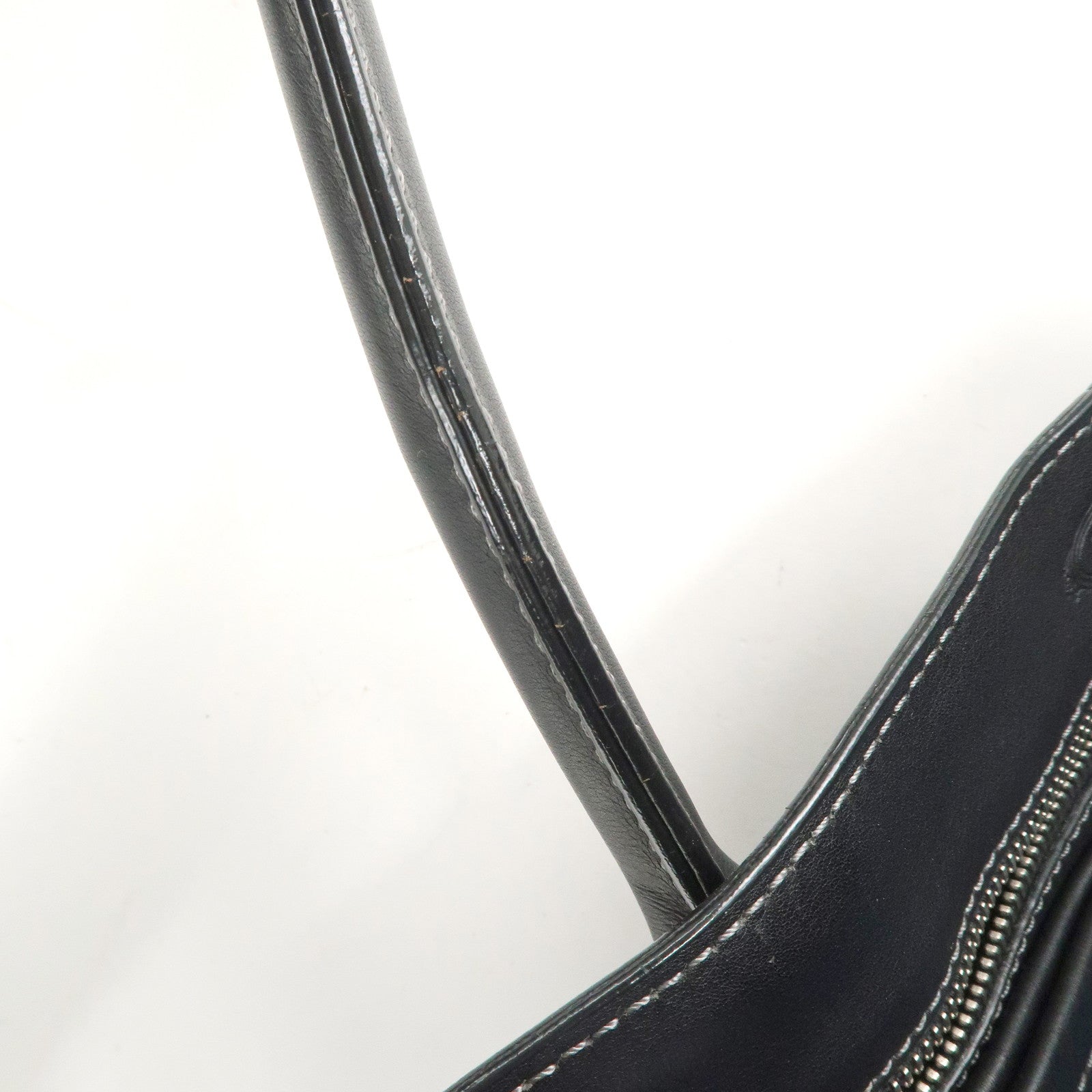 TOD'S Leather Tote Bag Shoulder Bag Hand Bag Black Used