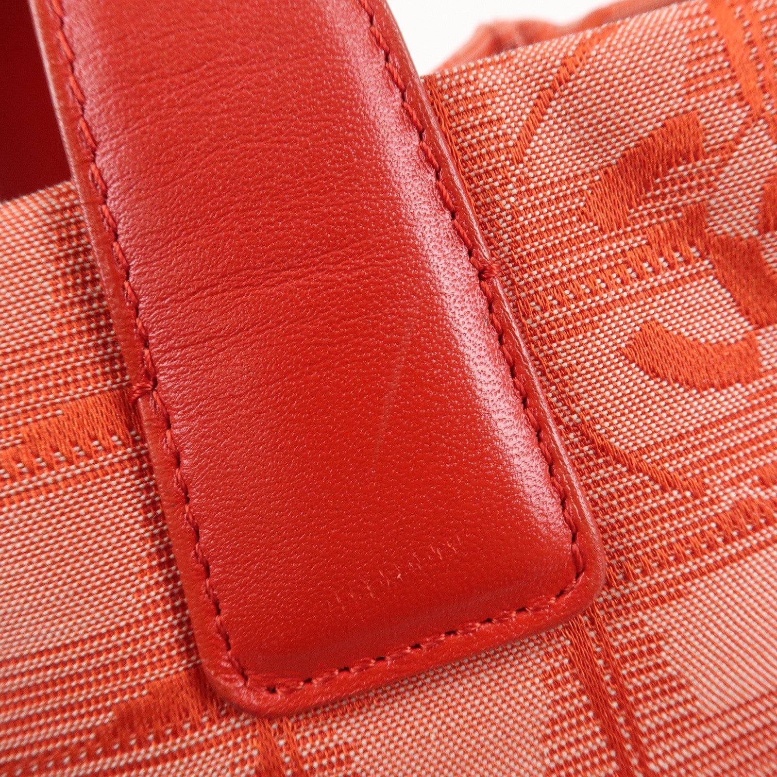 CHANEL New Travel Line Nylon Jacquard Leather Tote Bag Red A15991 Used