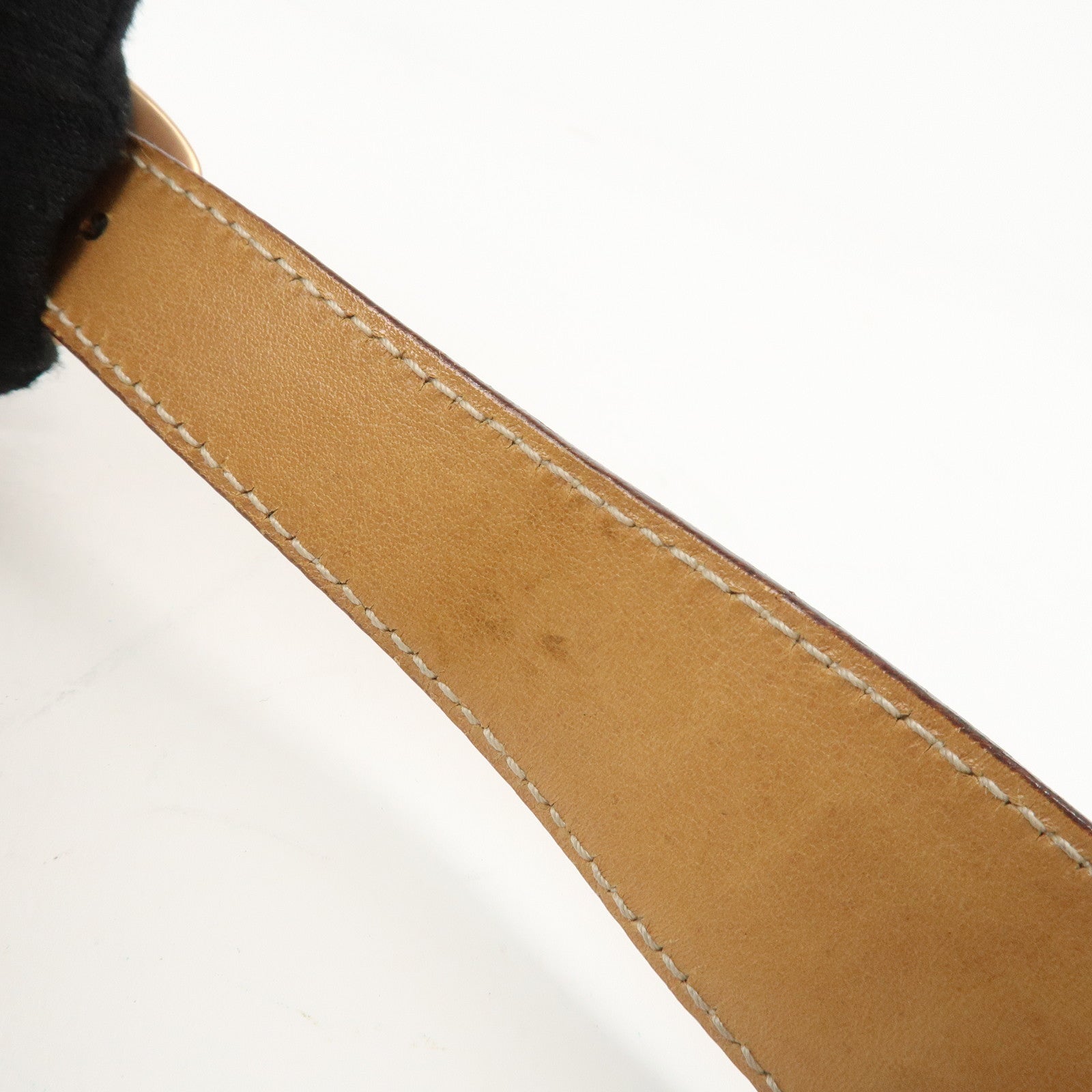 GUCCI Horsebit GG Canvas Leather Studs Shoulder Bag Black 114915 Used