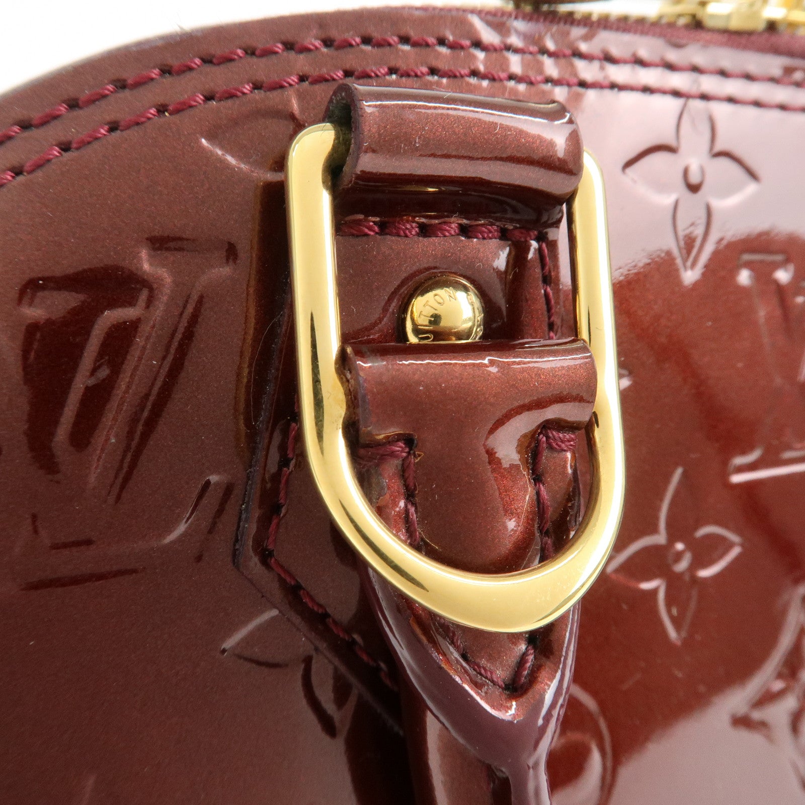 Louis Vuitton Monogram Vernis Alma BB Hand Bag Griotte M90231 Used