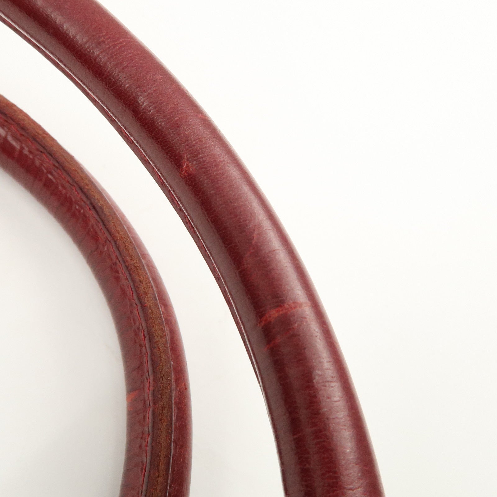 FENDI Ethnico Leather Tote Bag Shoulder Bag Red 8BN162 Used