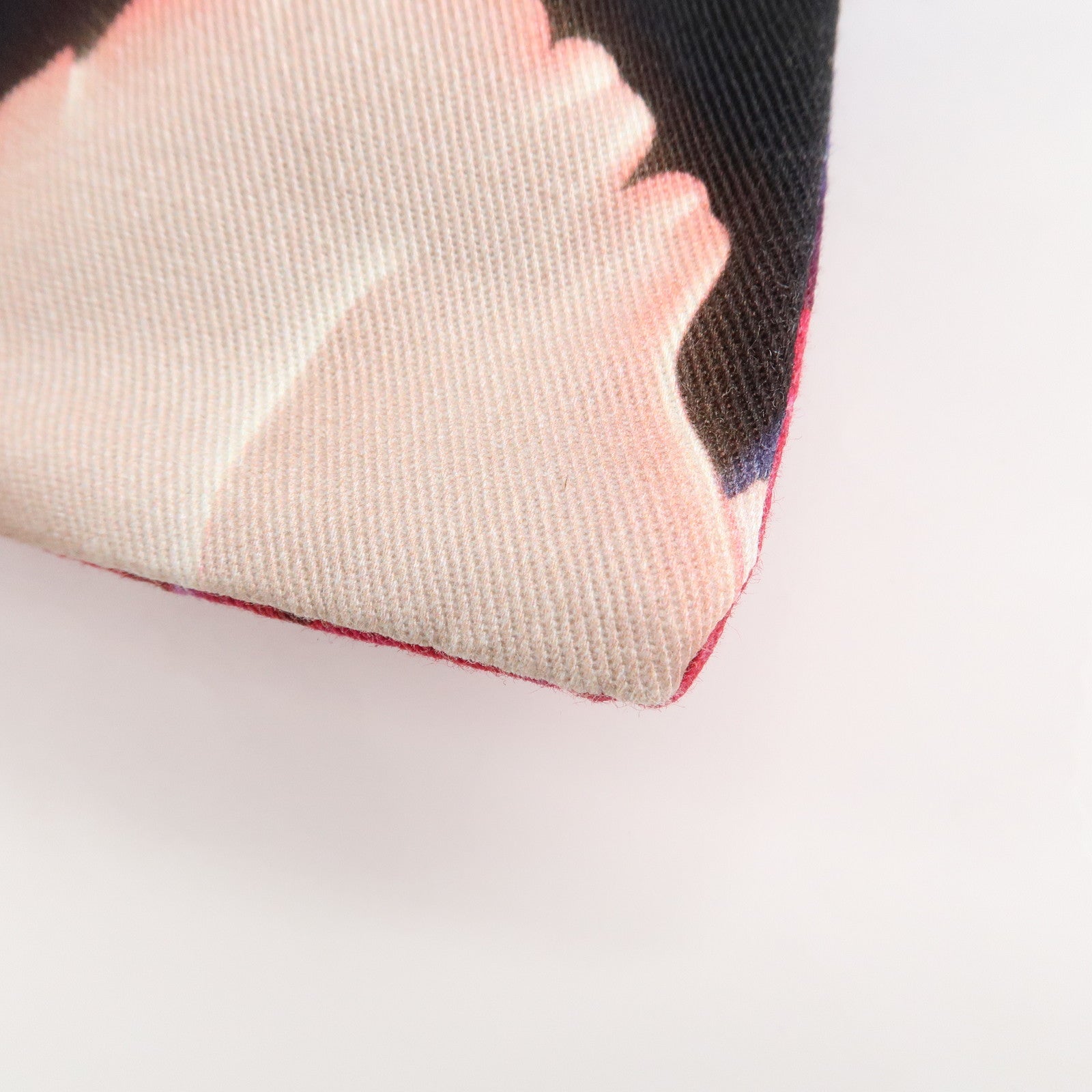 LOEWE Canvas Leather Drawstring Pouch Black Pink Used