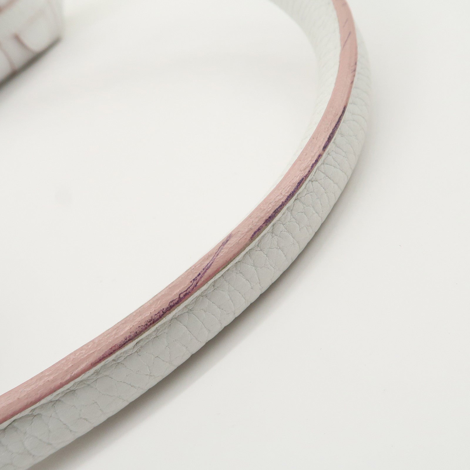 LOEWE Leather Senda Boston Bag Hand Bag White Used