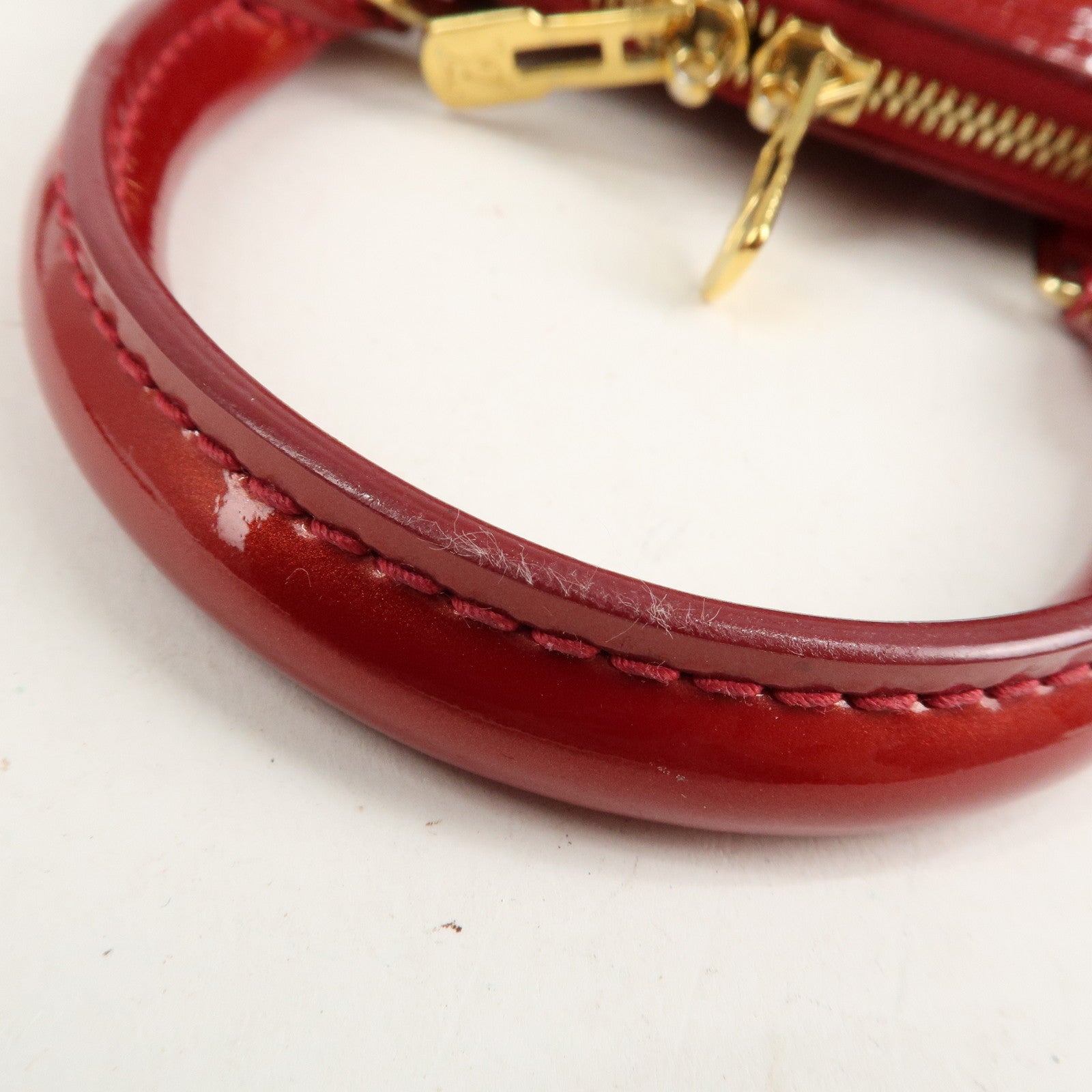 Louis Vuitton Monogram Vernis Alma BB 2Way Bag Red M91606 Used