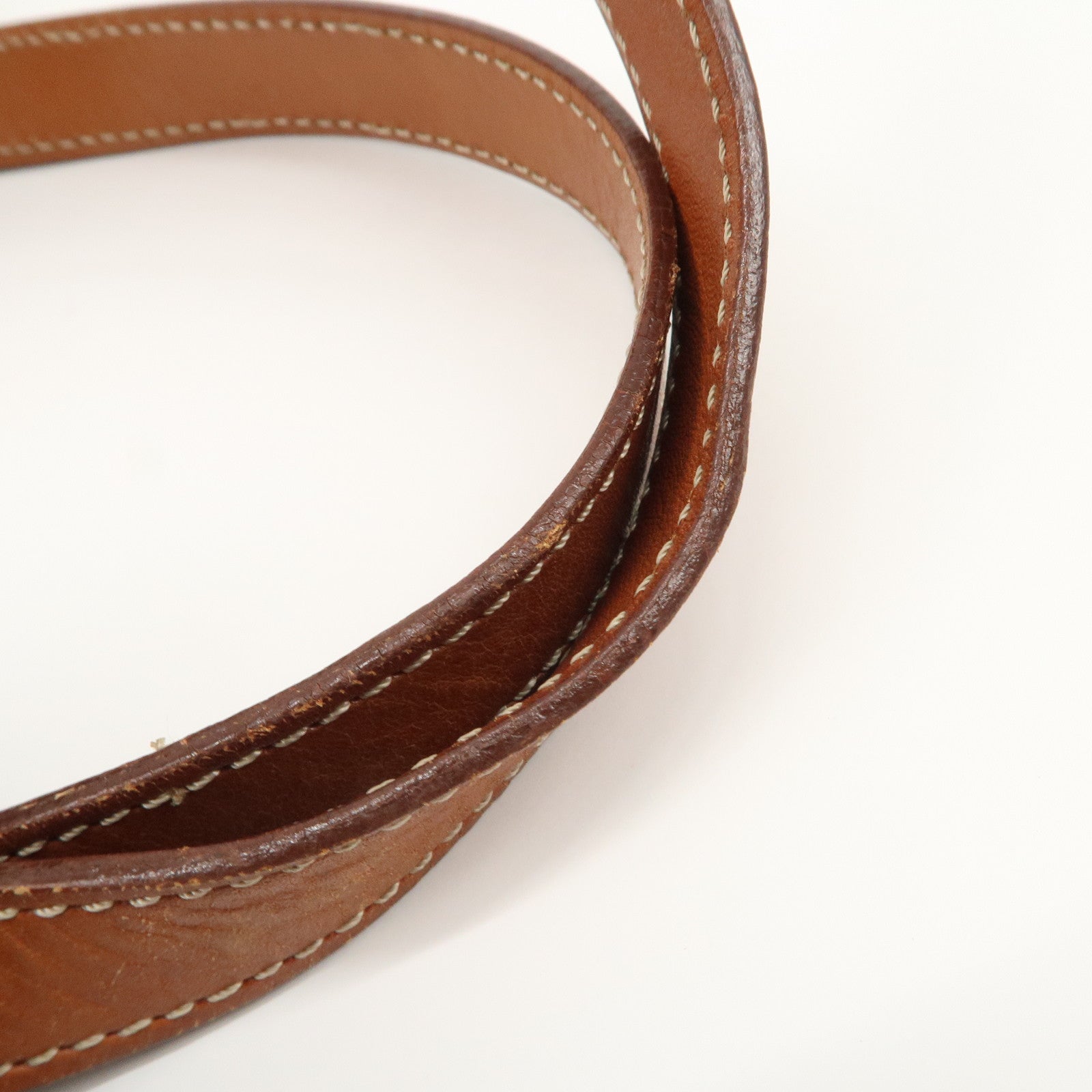 CELINE Macadam PVC Leather Boston Bag Brown Dark Brown Used