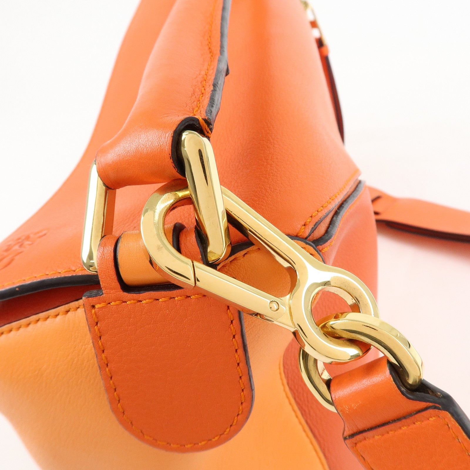 LOEWE Leather Puzzle Bag Medium 2Way Bag Shoulder Bag Orange Used