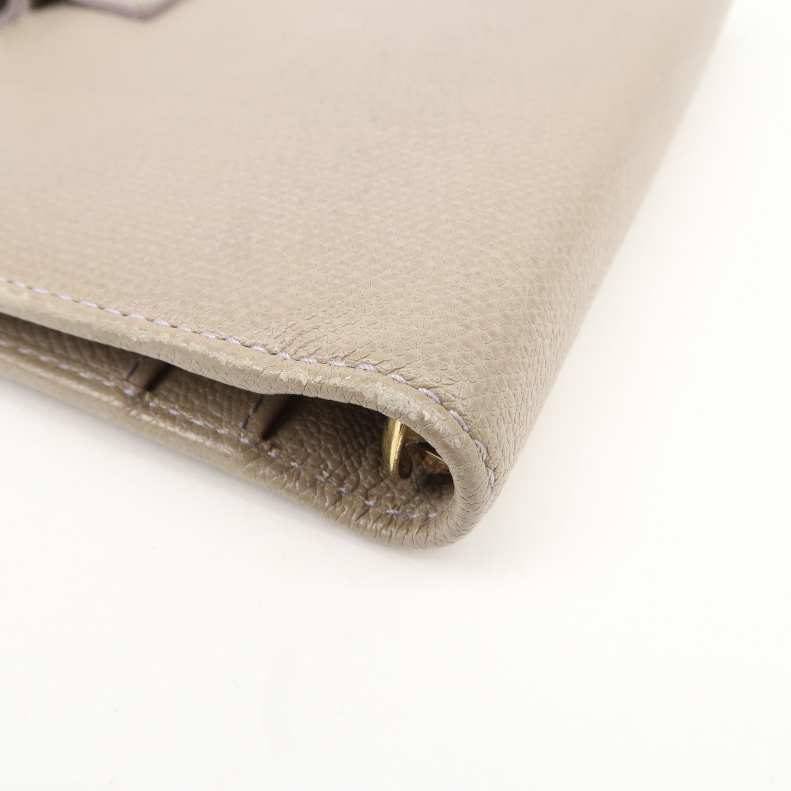 CHANEL COCO Button Leather Agenda Cover Gray Used