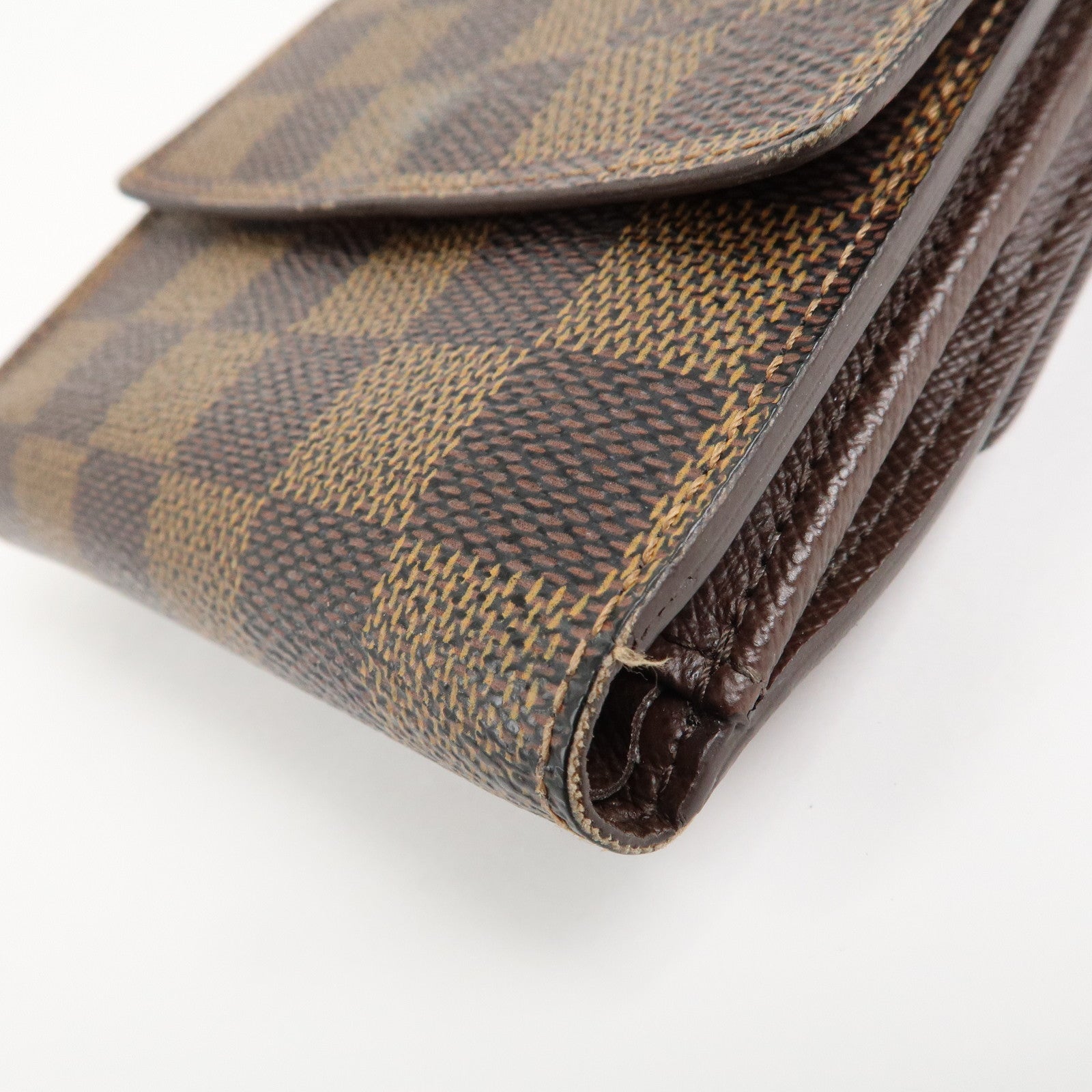 Louis Vuitton Damier Ebene Portefeuille Elise Wallet N61654 Used