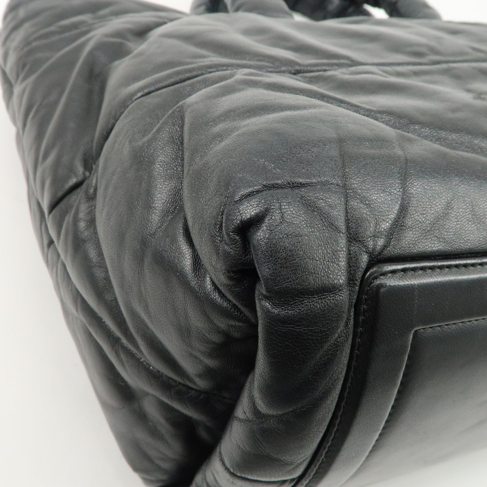 CHANEL COCO Cocoon Lamb Skin Tote Bag Shoulder Bag MM Black A47107 Used