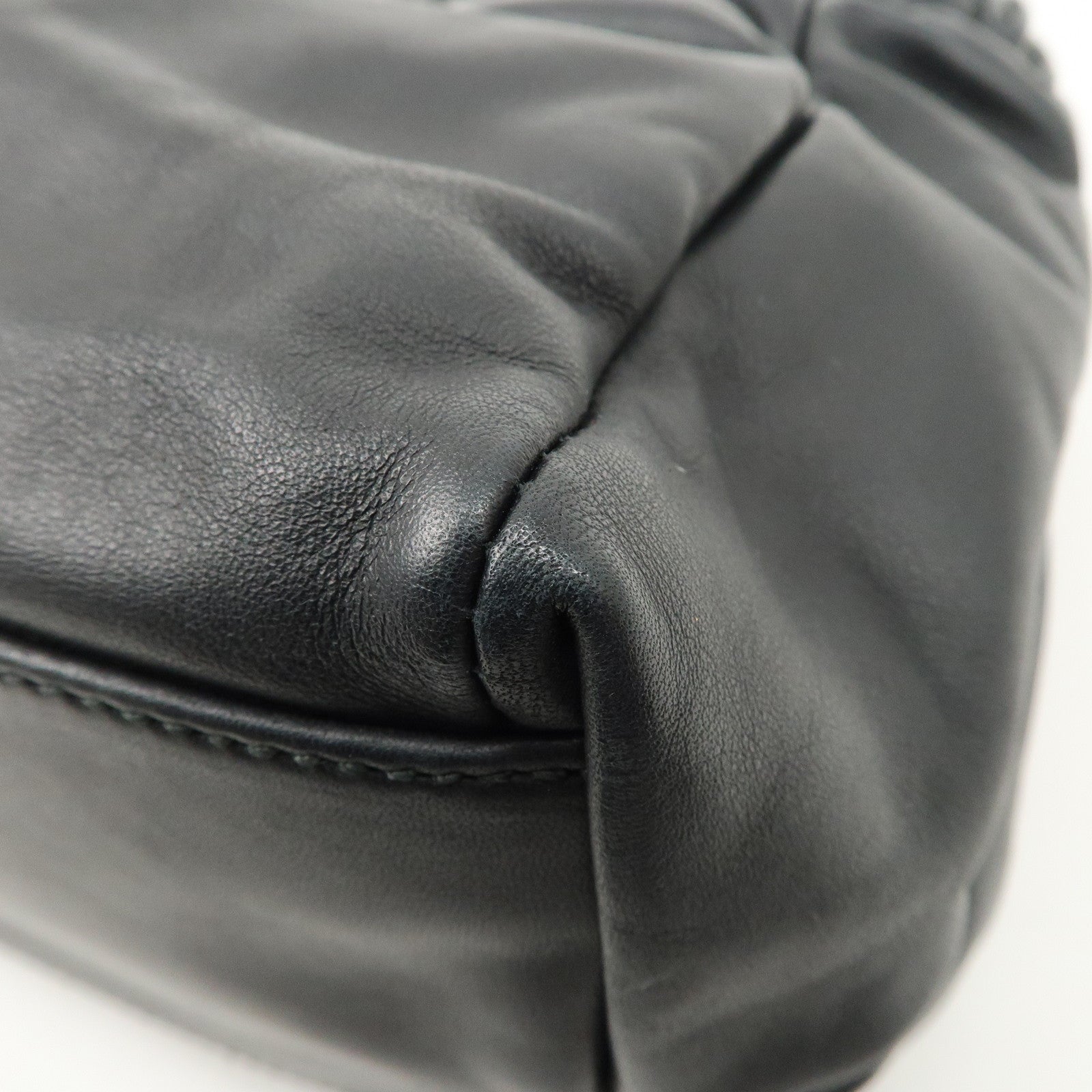 Salvatore Ferragamo Leather Hand Bag Black Used