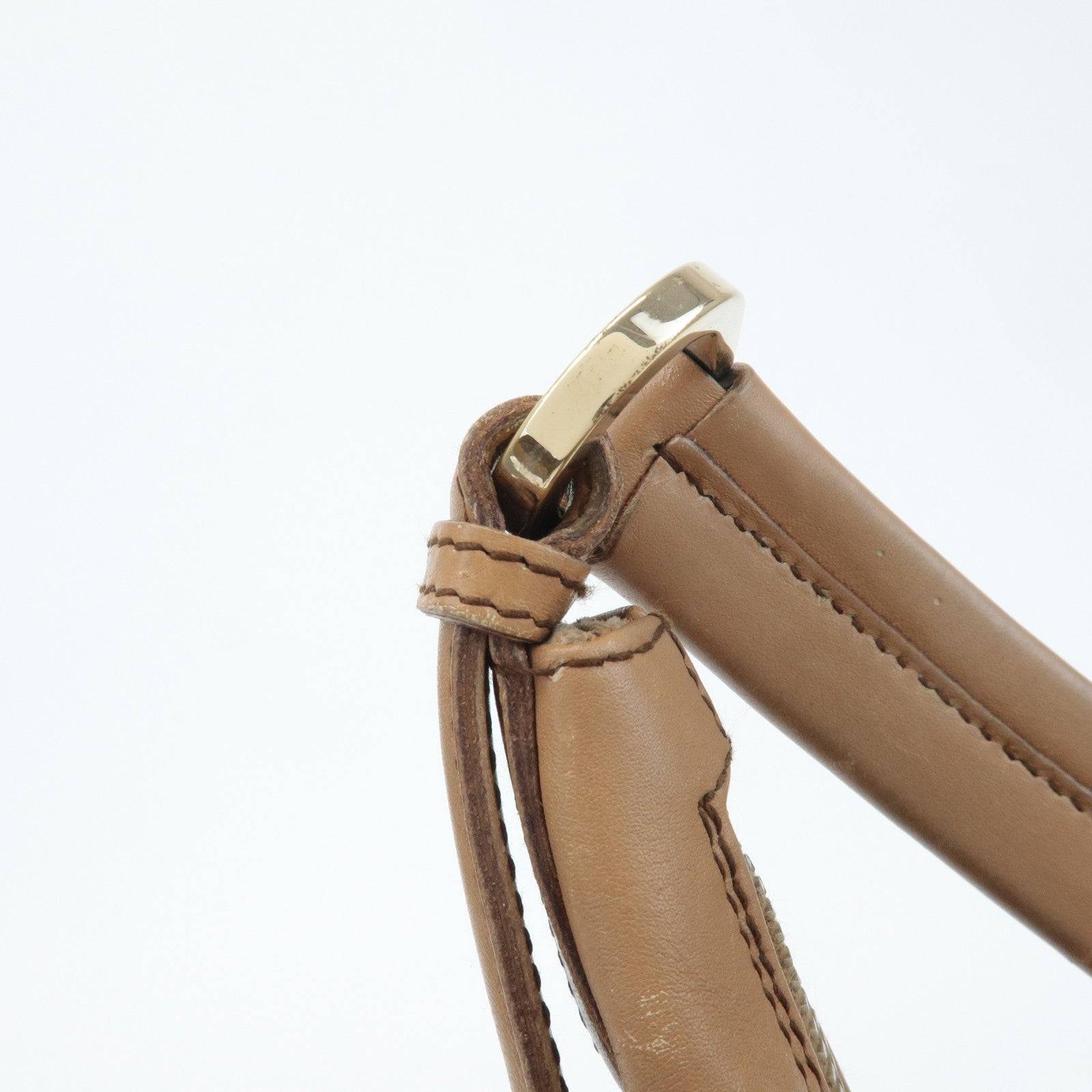 GUCCI Leather One Shoulder Bag Beige 001.4288 Used