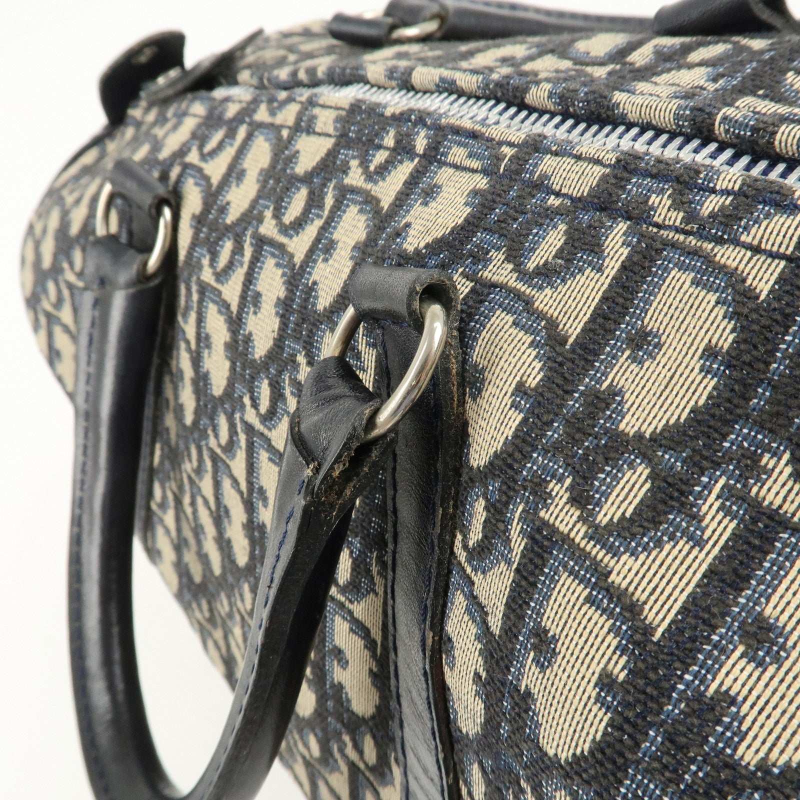 Christian Dior Trotter Canvas Leather Boston Bag Hand Bag Used