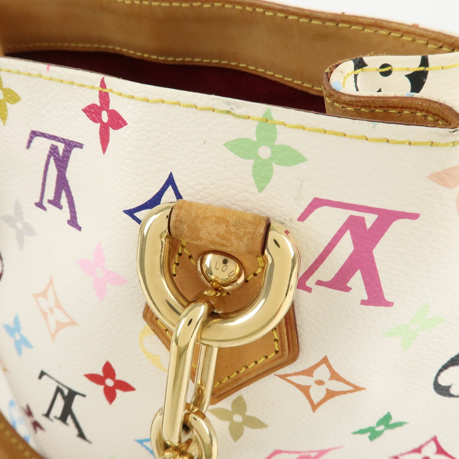 Louis Vuitton Monogram Multicolor Audra Hand Bag Blanc M40047 Used