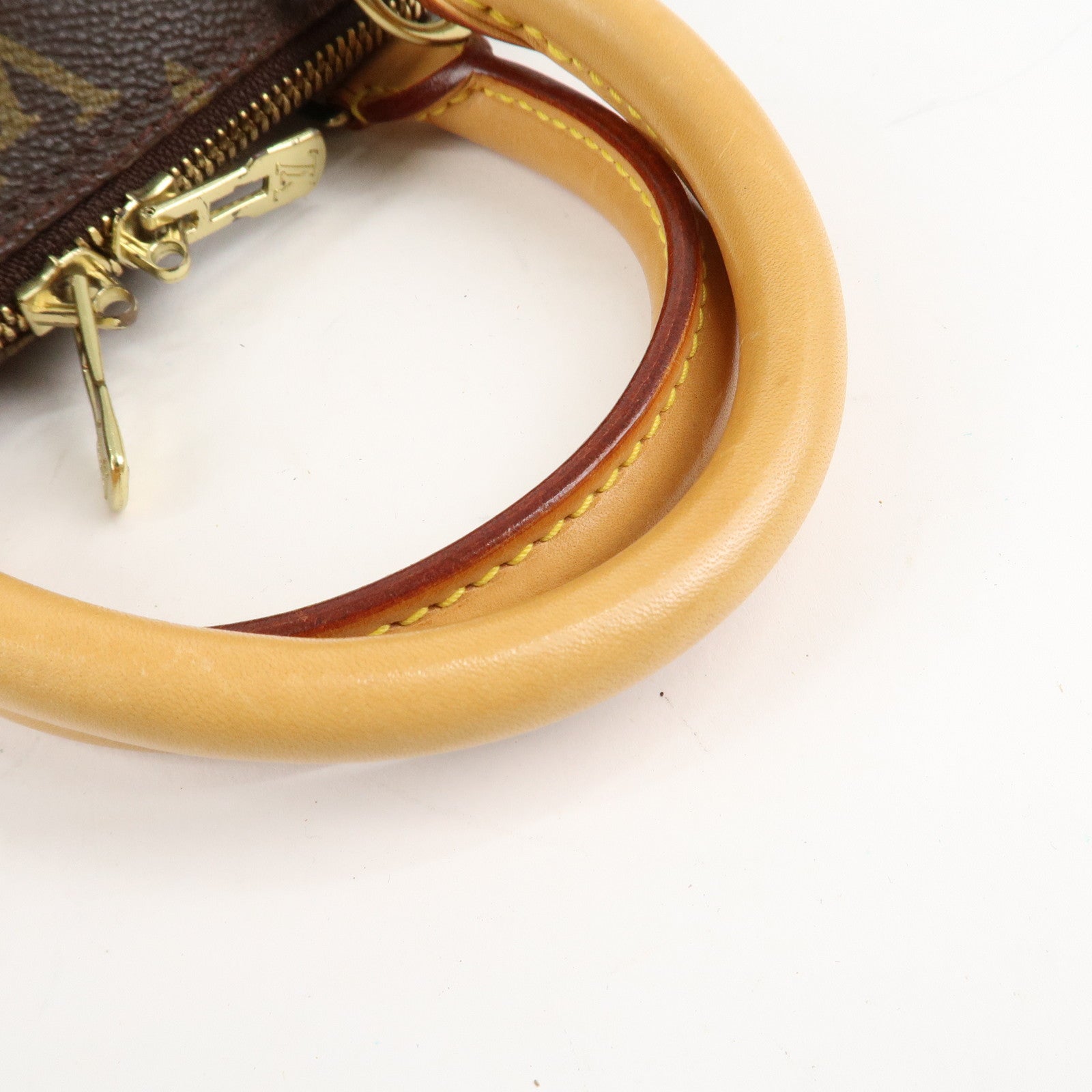 Louis Vuitton Monogram Alma Hand Bag Brown Gold Hardware M51130 Used