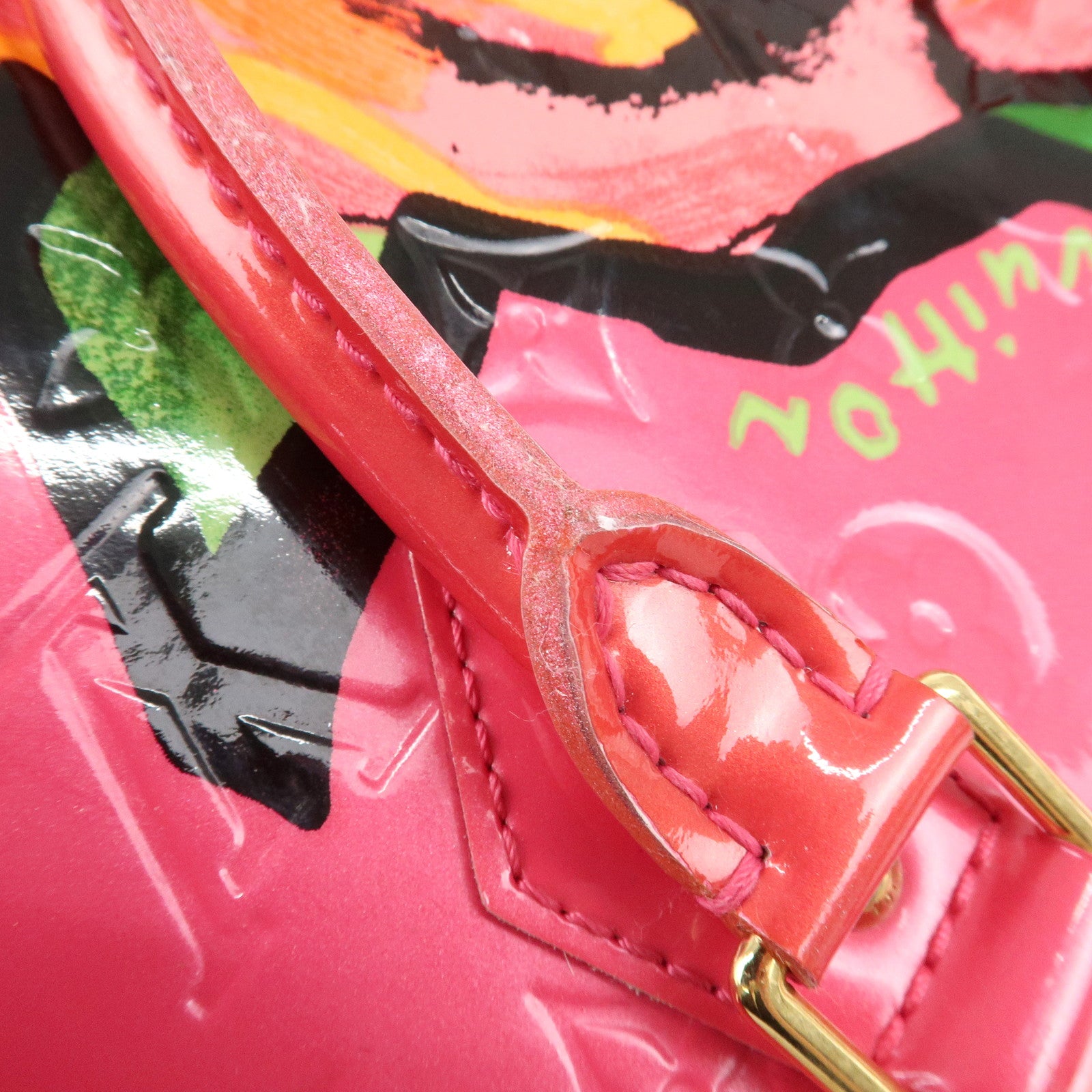 Louis Vuitton Monogram Vernis Alma MM Hand Bag Rose M93686 Used