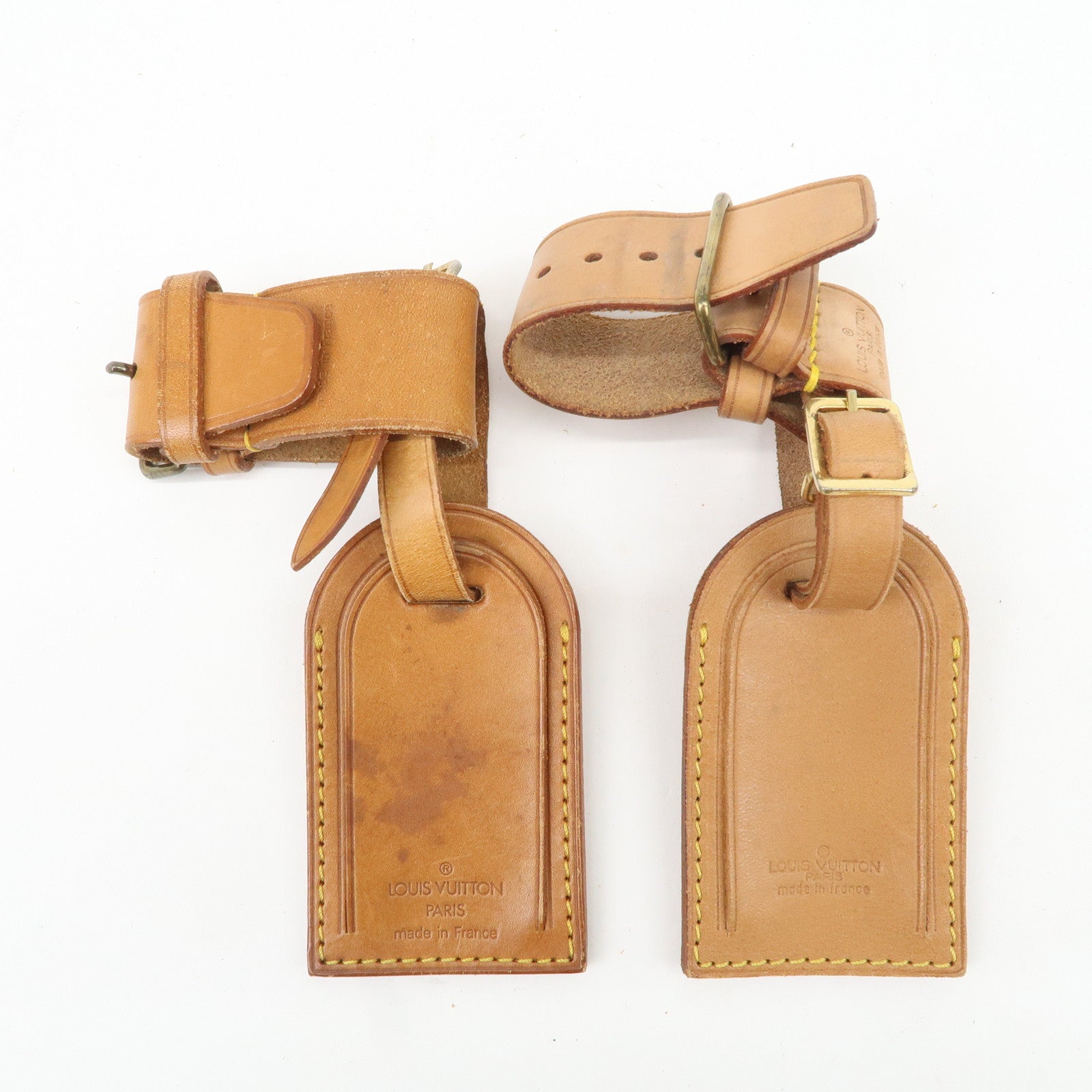Louis Vuitton Set of 10 Leather Name Tag & Poignet Natural Used
