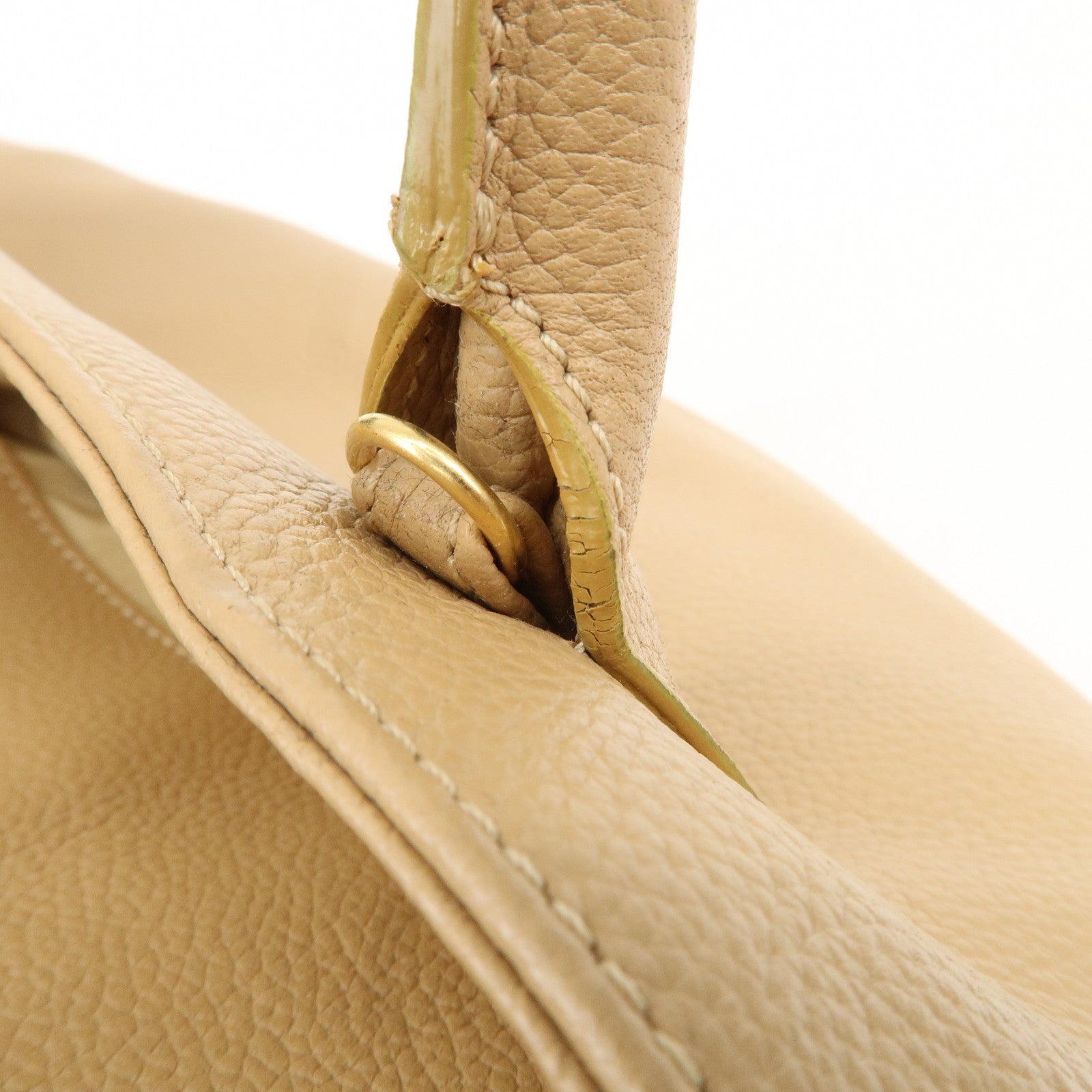 CHANEL COCO Mark Leather Executive Tote Bag Shoulder Bag Beige Used