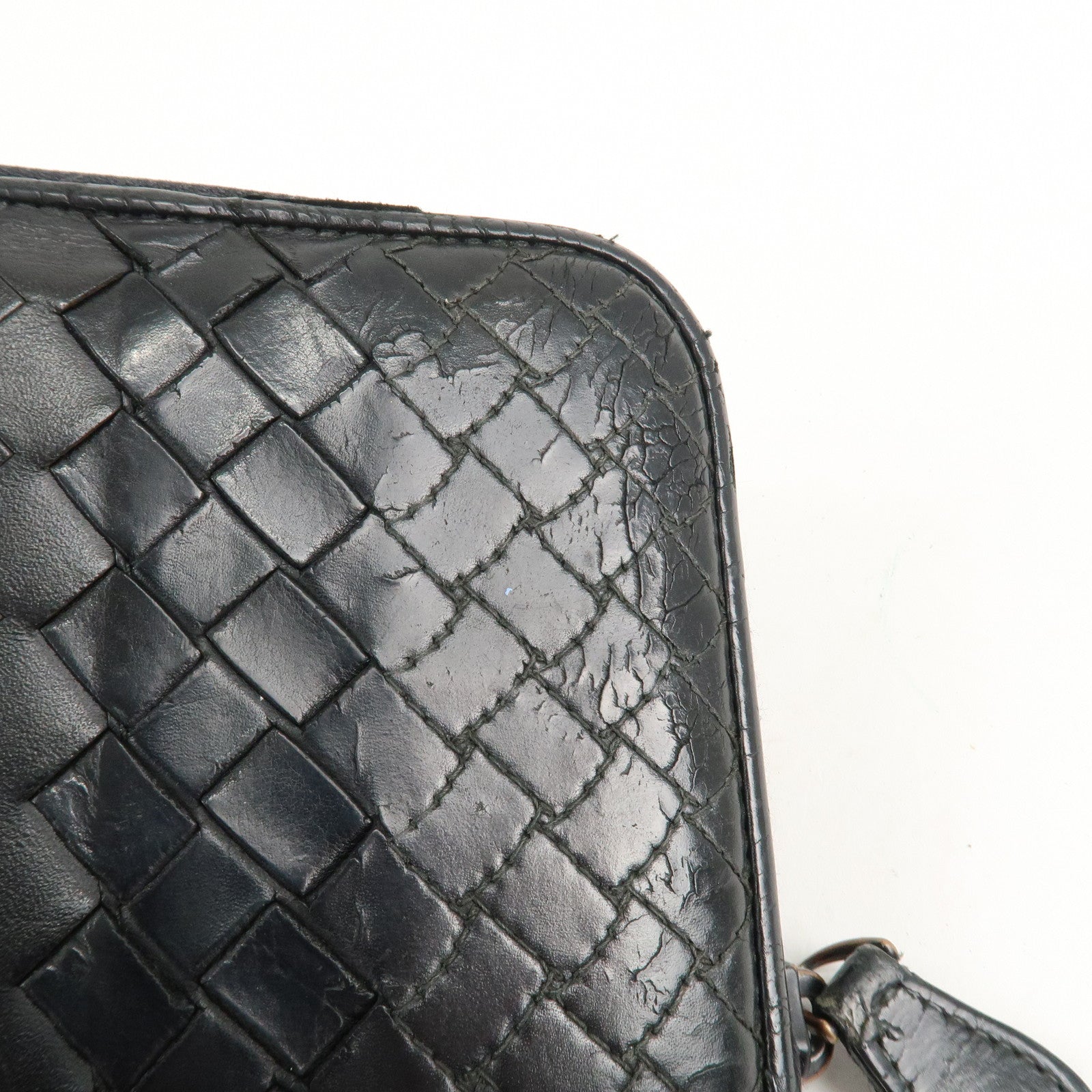 BOTTEGA VENETA Set of 2 Intrecciato Leather Zip Around Wallet Used