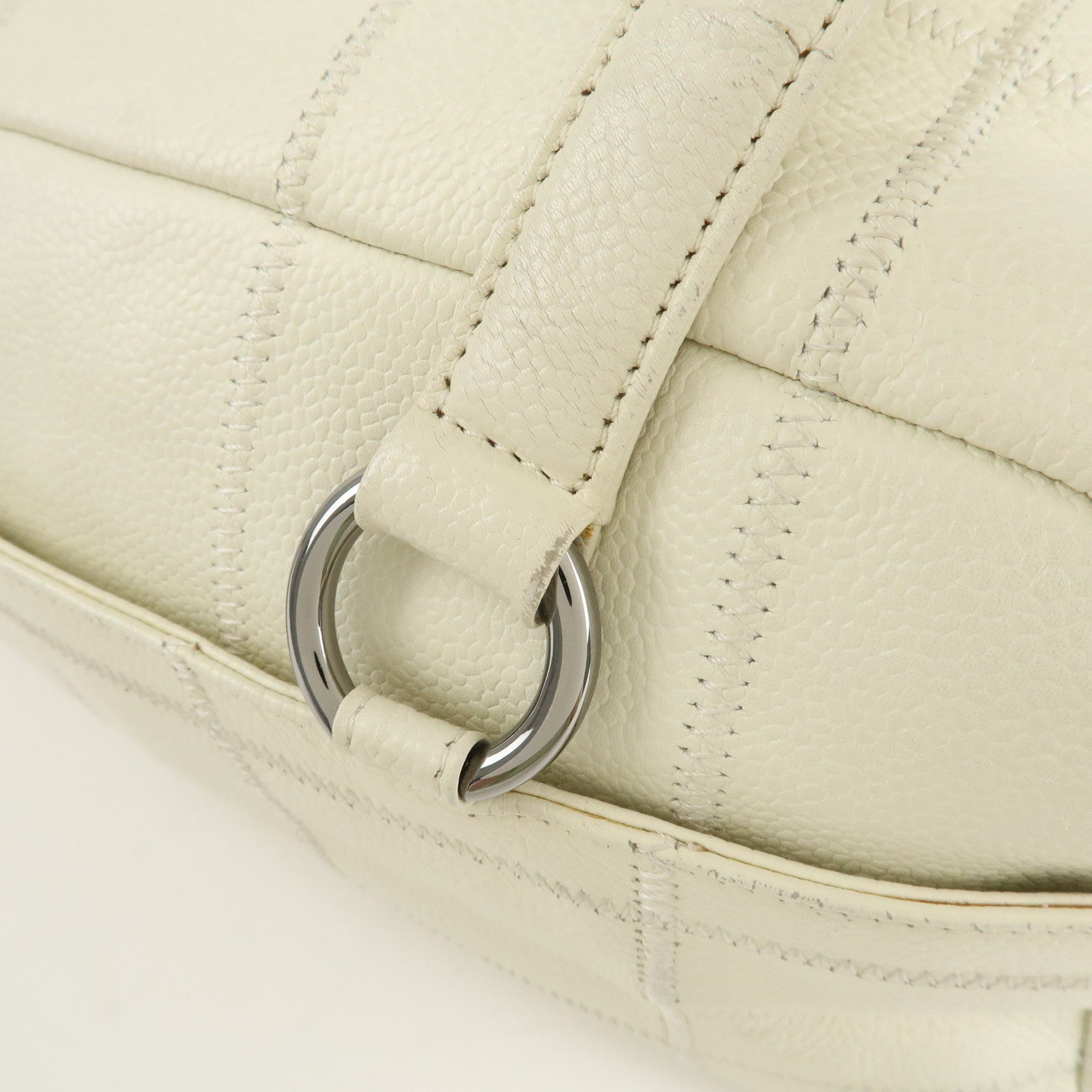 CHANEL Chocolate Bar Caviar Skin Mini Boston Bag Black A26135 Used