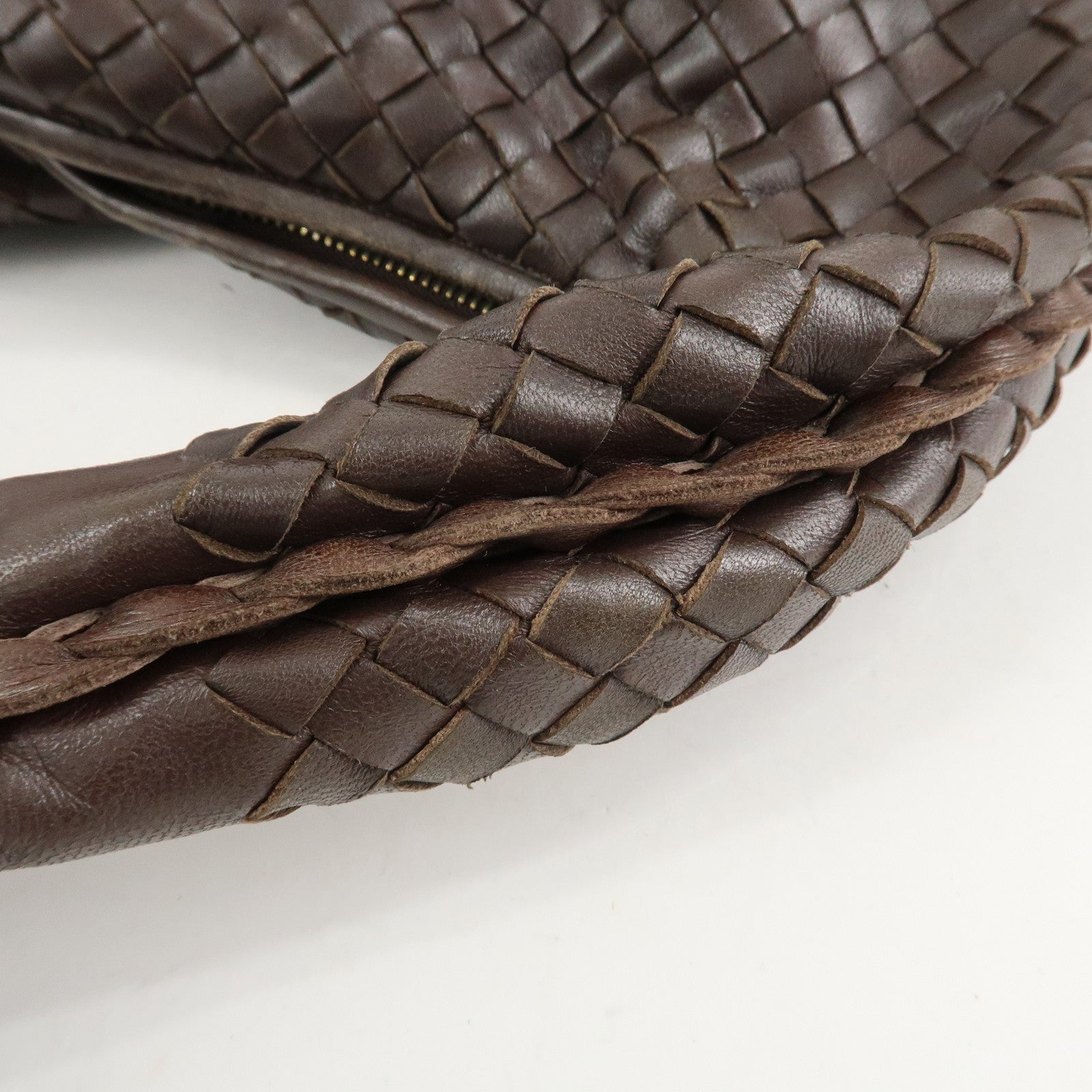 BOTTEGA VENETA Hobo Intrecciato Leather Shoulder Bag Brown 115653 Used