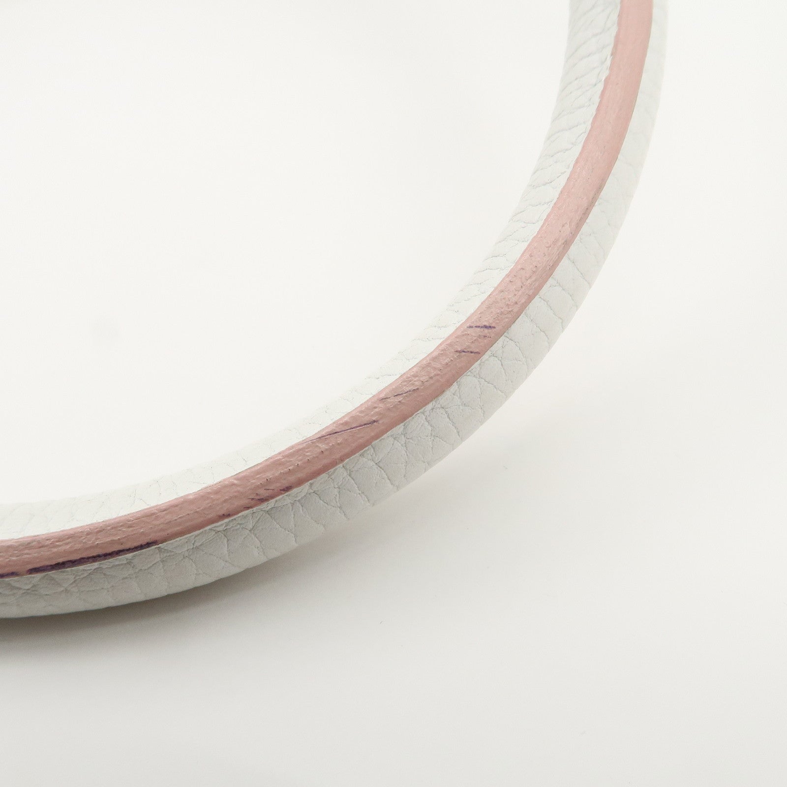 LOEWE Leather Senda Boston Bag Hand Bag White Used