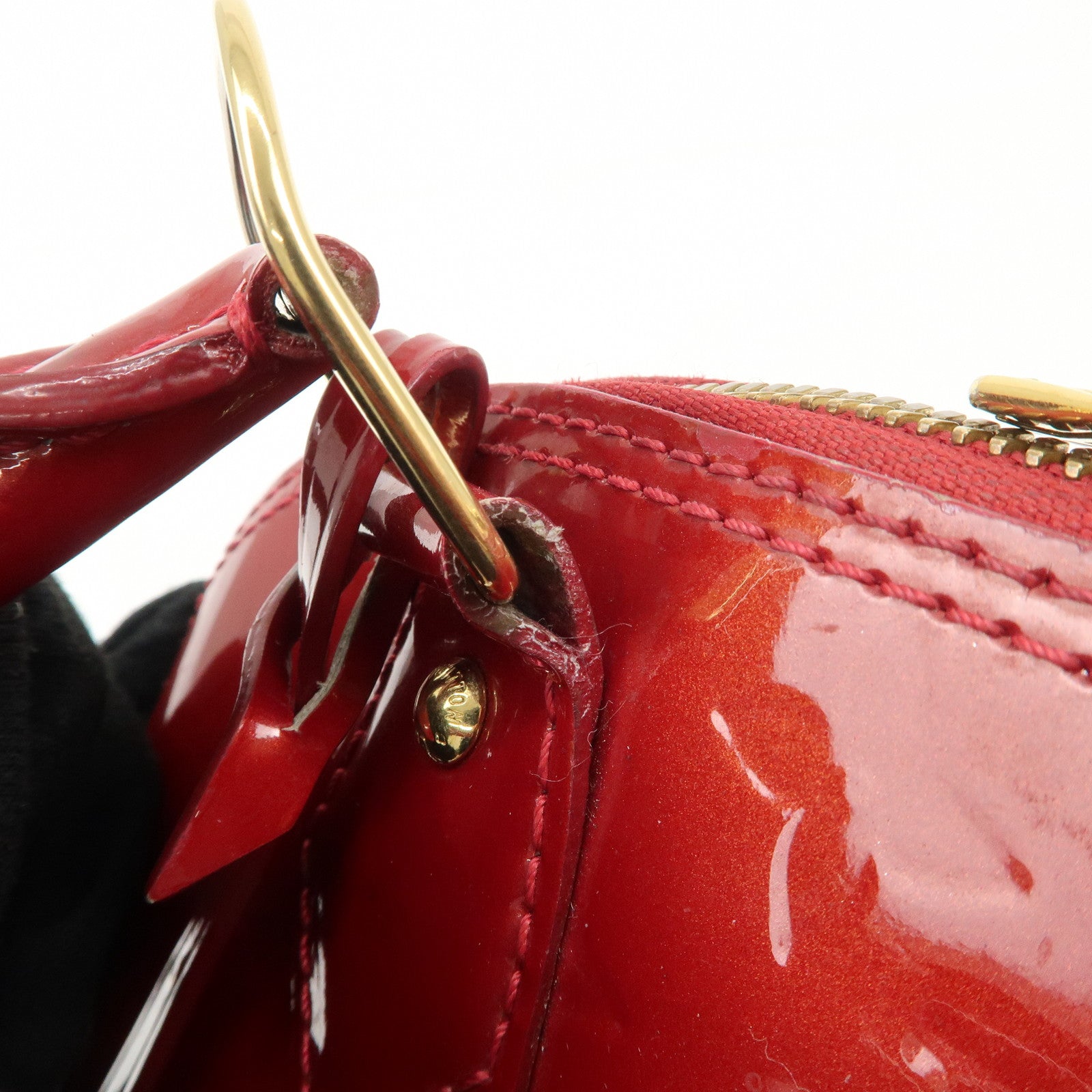 Louis Vuitton Monogram Vernis Alma BB 2Way Bag Red M91606 Used