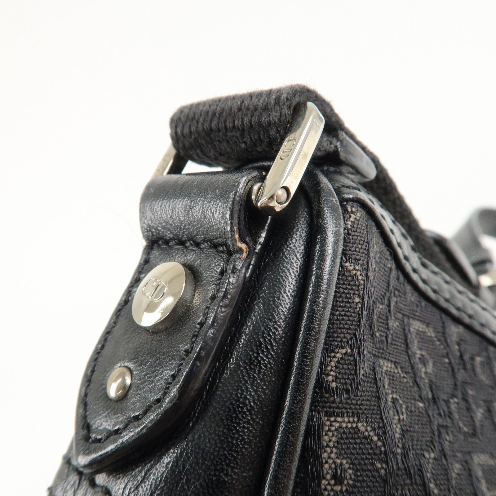 Christian Dior Trotter Street Chic Canvas Leather Shoulder Bag Used