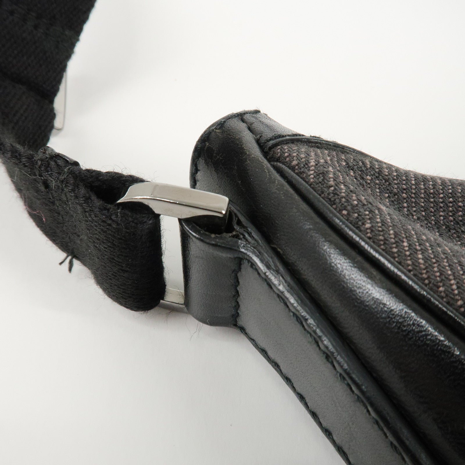 GUCCI GG Denim Leather Shoulder Bag Dark Brown 101682 Used