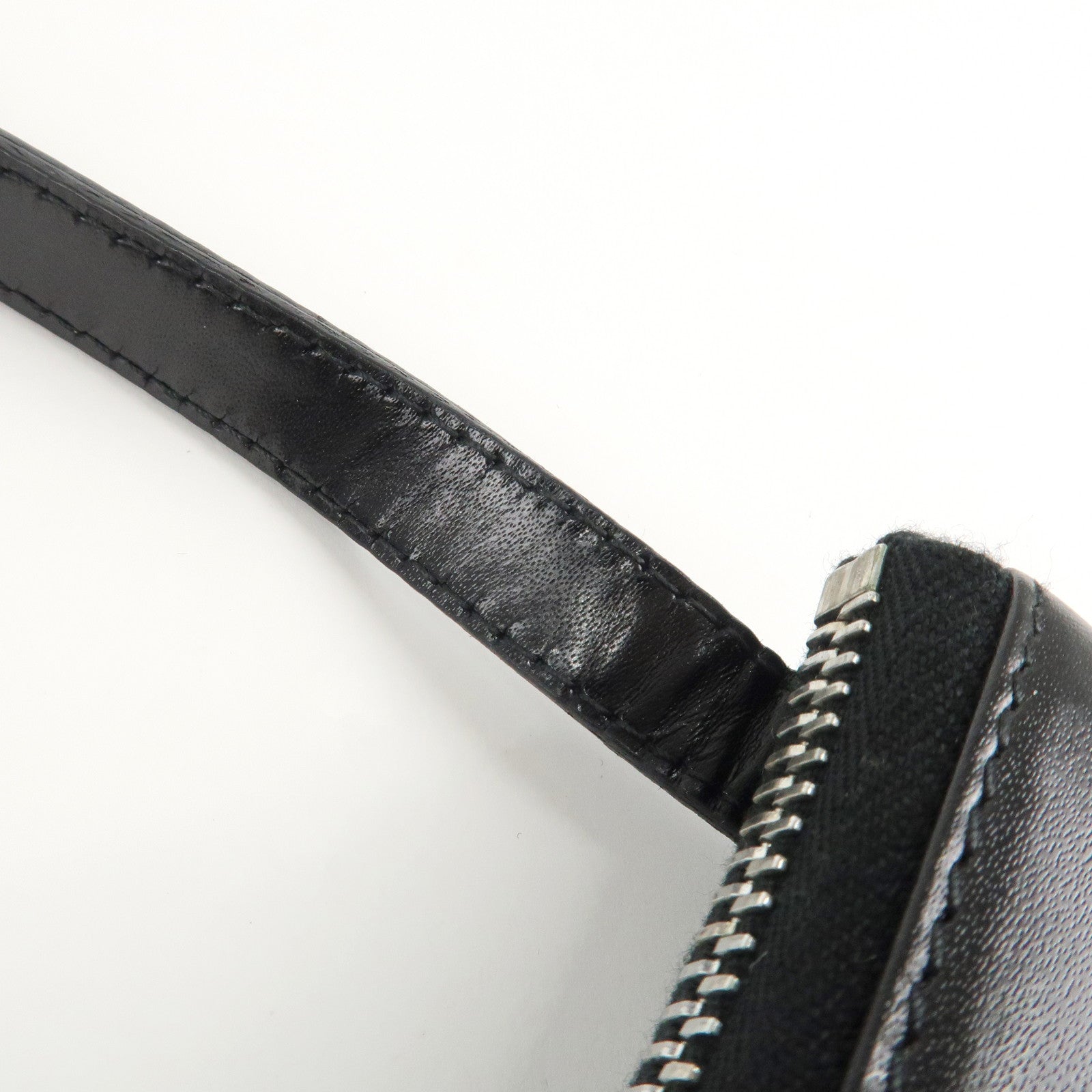 BVLGARI Logo Mania Canvas Leather Shoulder Bag Blue Used