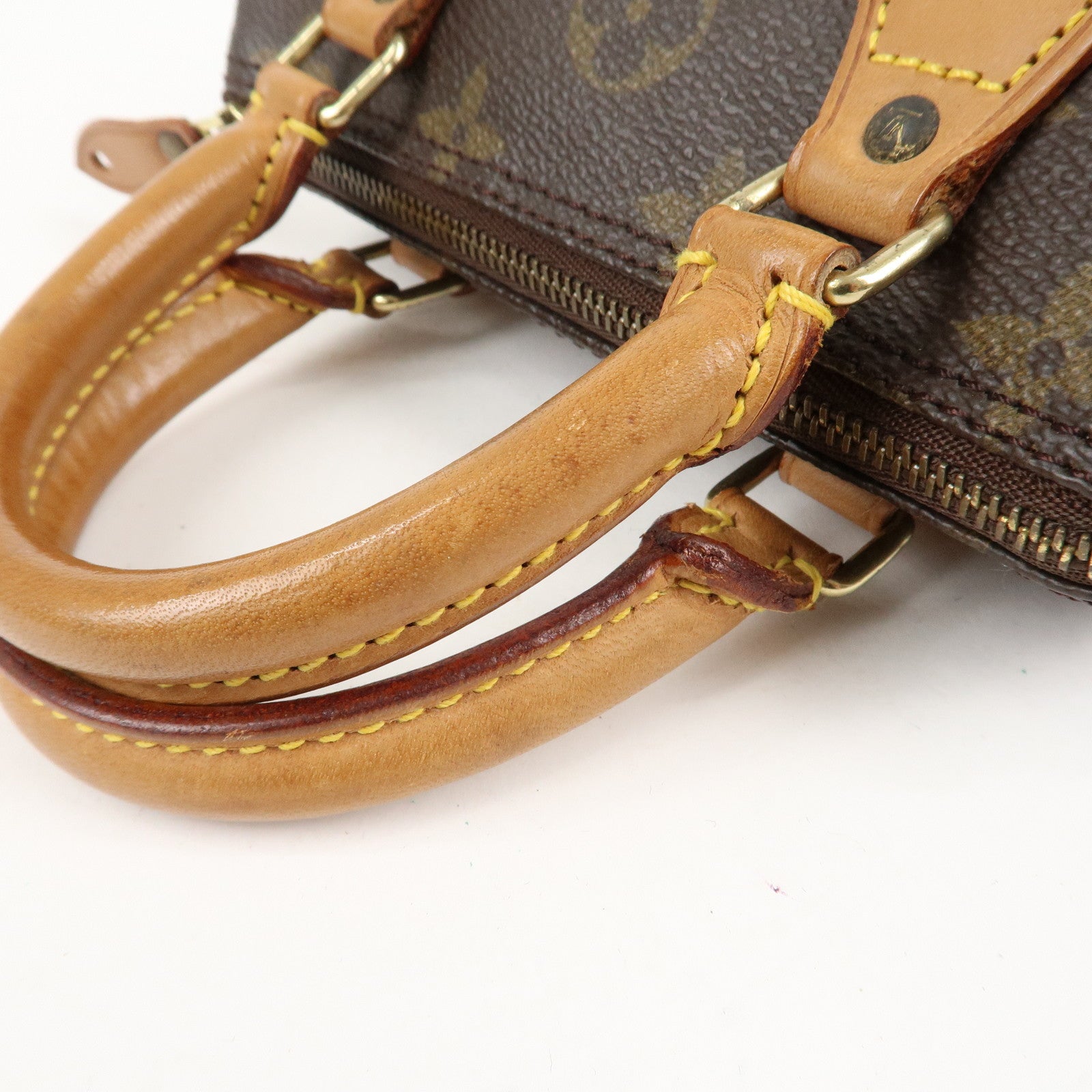 Louis Vuitton Monogram Mini Speedy Hand Bag Brown M41534 Used