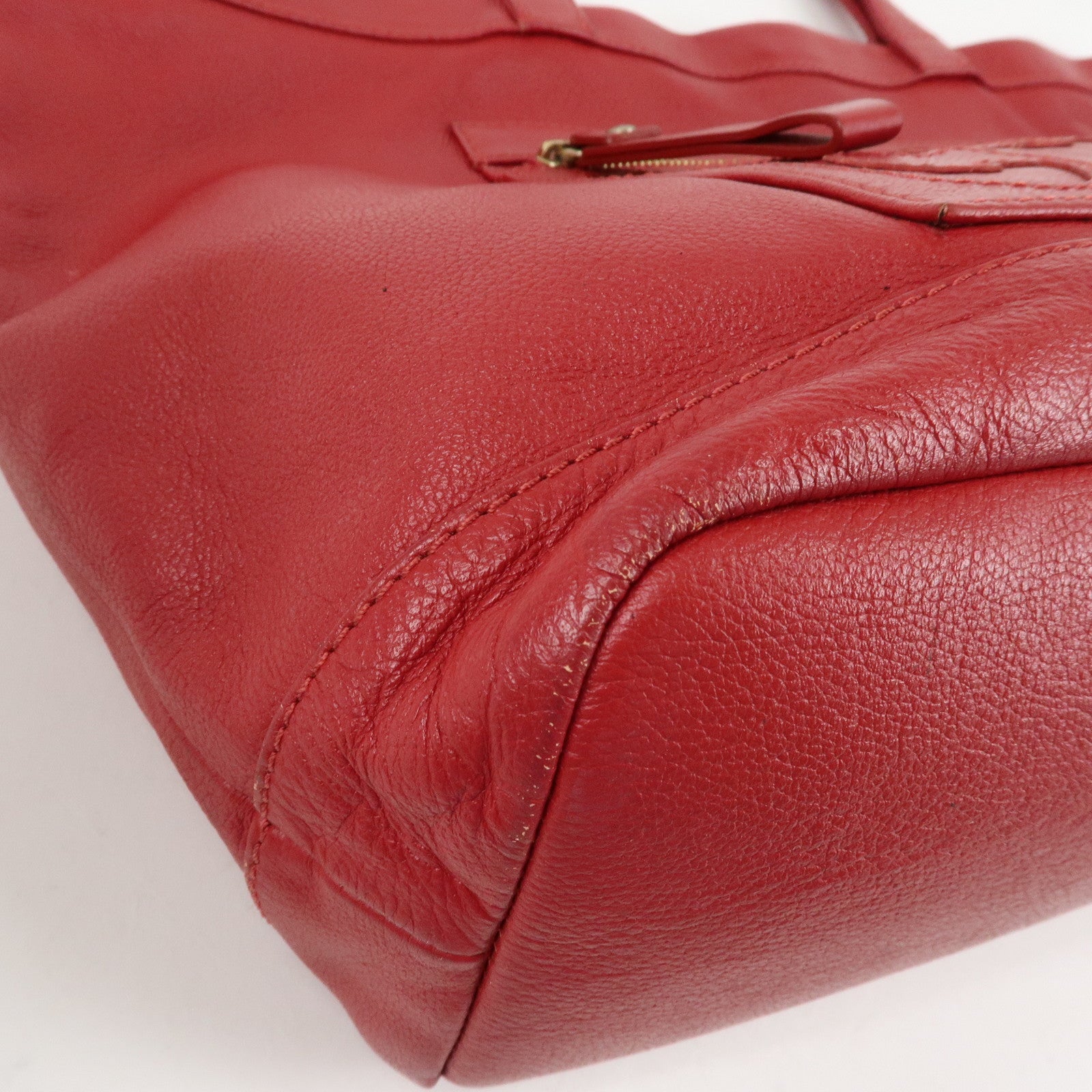 Chloe See By Chloe Leather Tote Bag Shoulder Bag Red Used