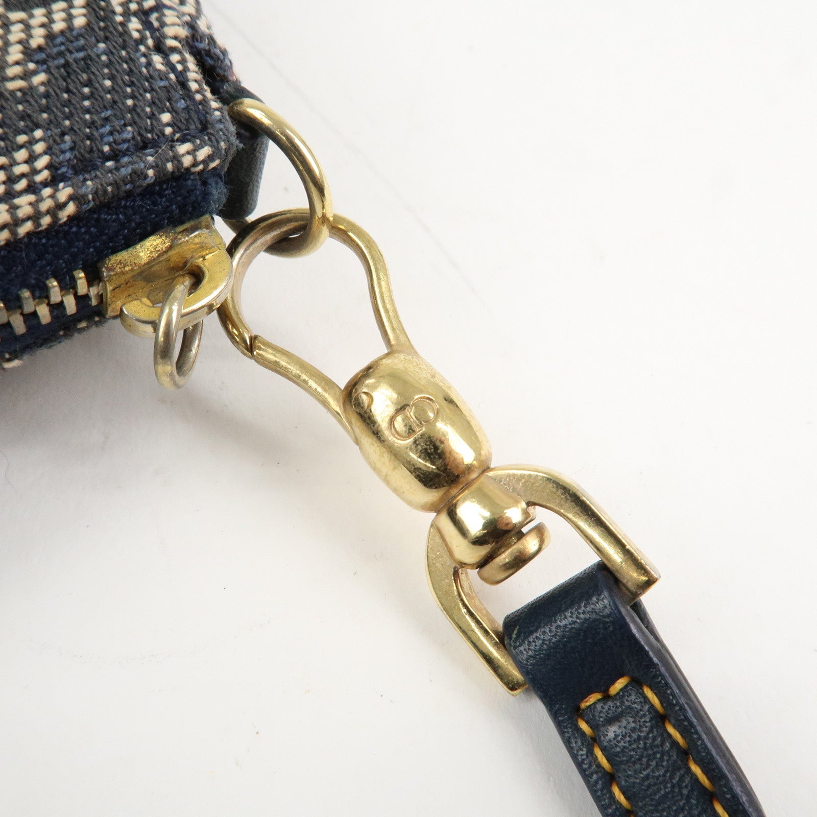 Christian Dior Trotter Canvas Leather Mini Saddle Pouch Hand Bag Used