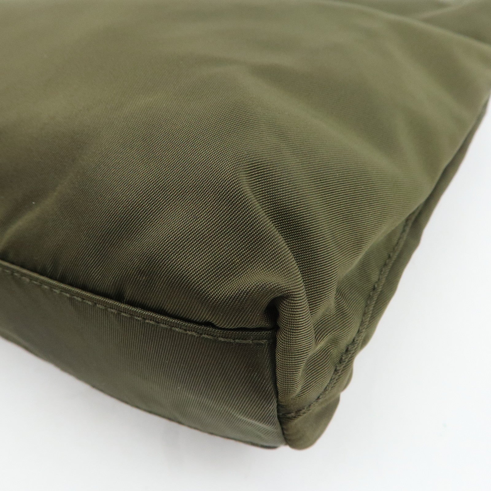 PRADA Nylon Tote Bag Shoulder Bag Khaki K3093 Used