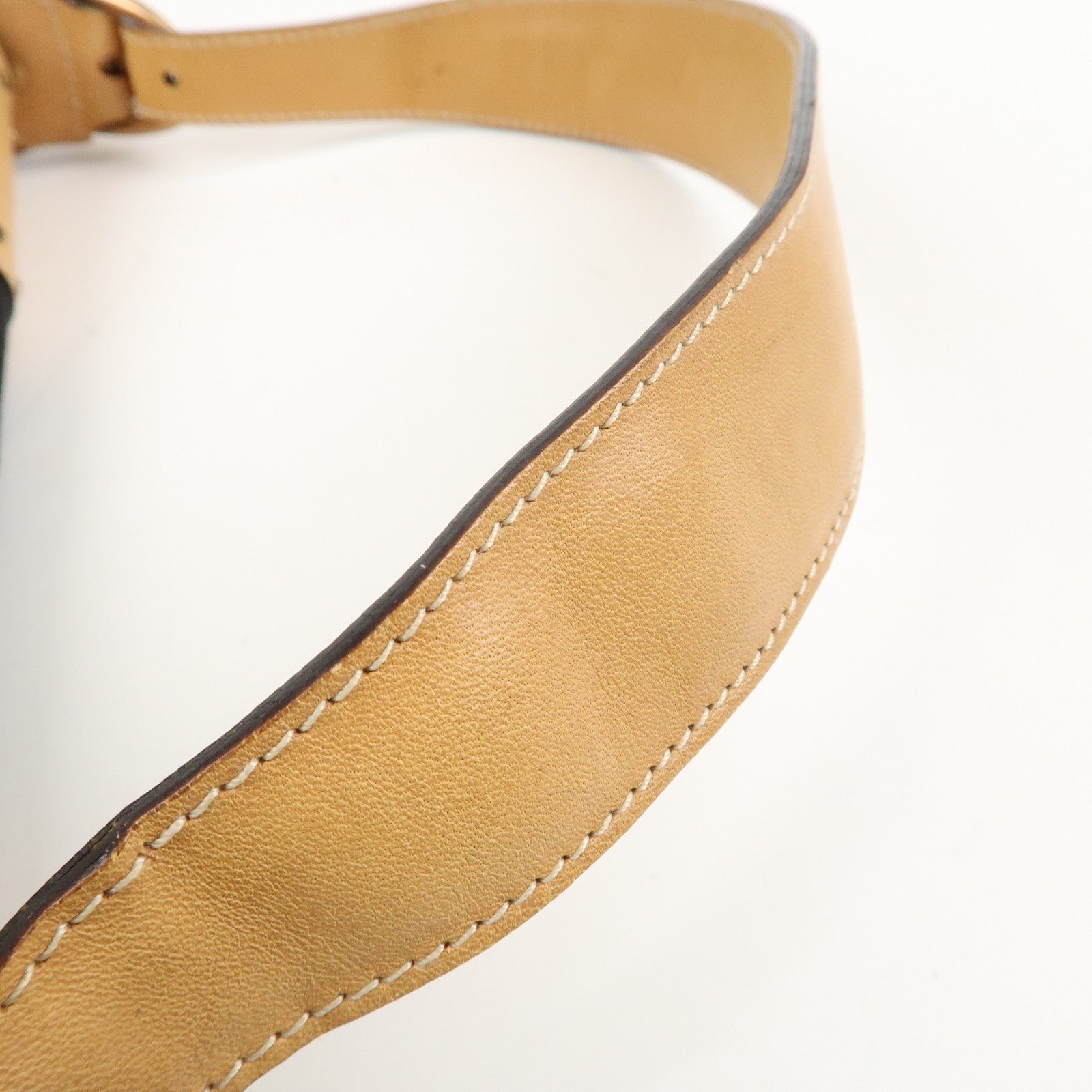 GUCCI Horsebit GG Canvas Leather Studs Shoulder Bag Black 114915 Used