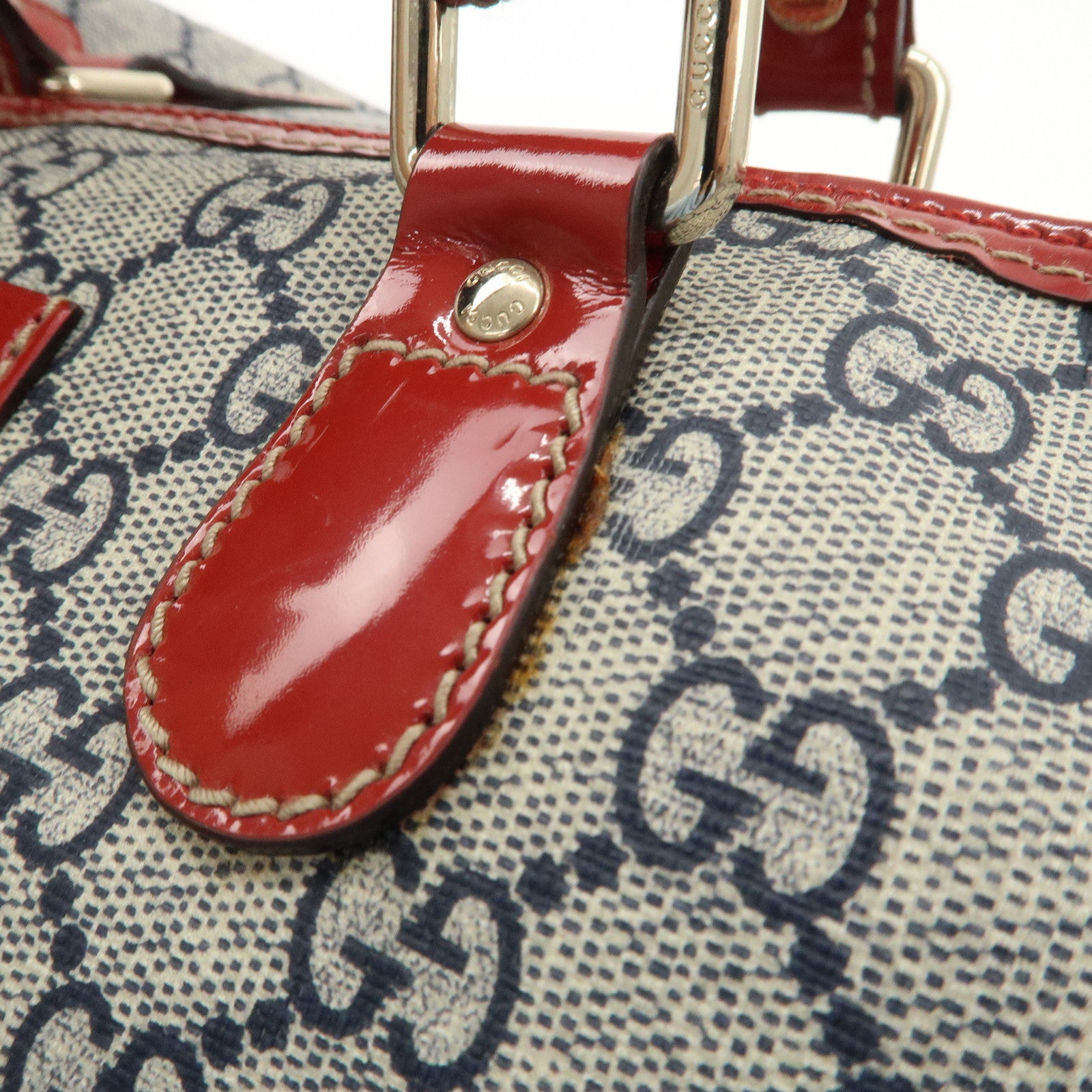 GUCCI JOY Line GG Supreme Patent Leather Boston Bag 189895 Used