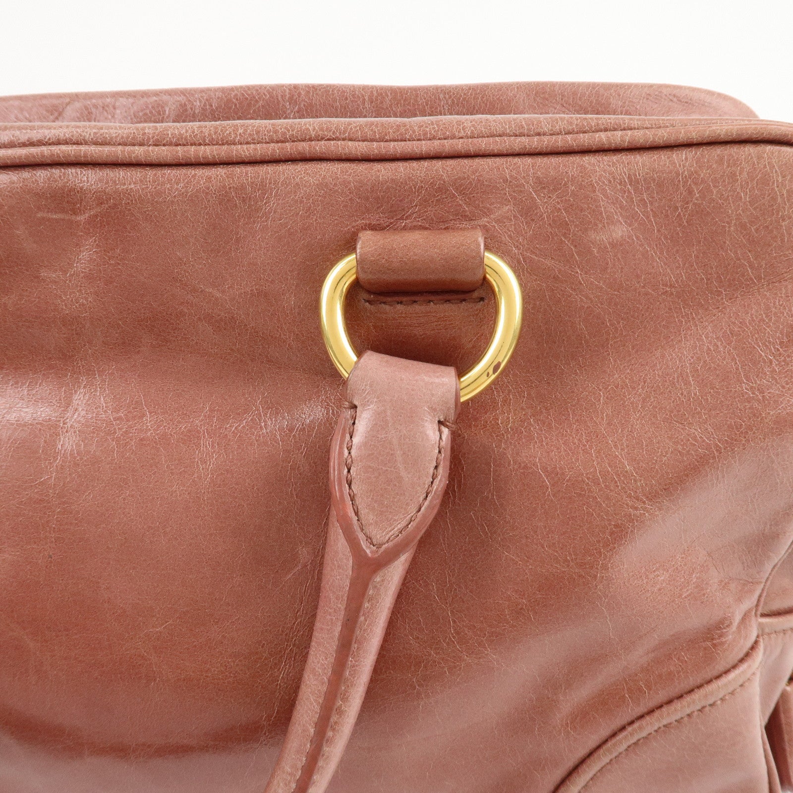 PRADA Leather 2Way Hand Bag Shoulder Bag Pink BL0821 Used