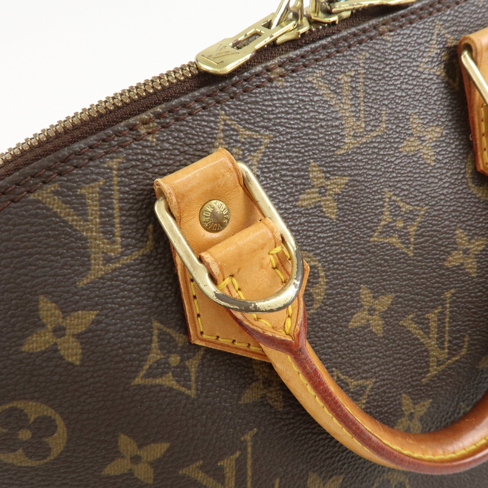 Louis Vuitton Monogram Alma Hand Bag Brown M51130 Used