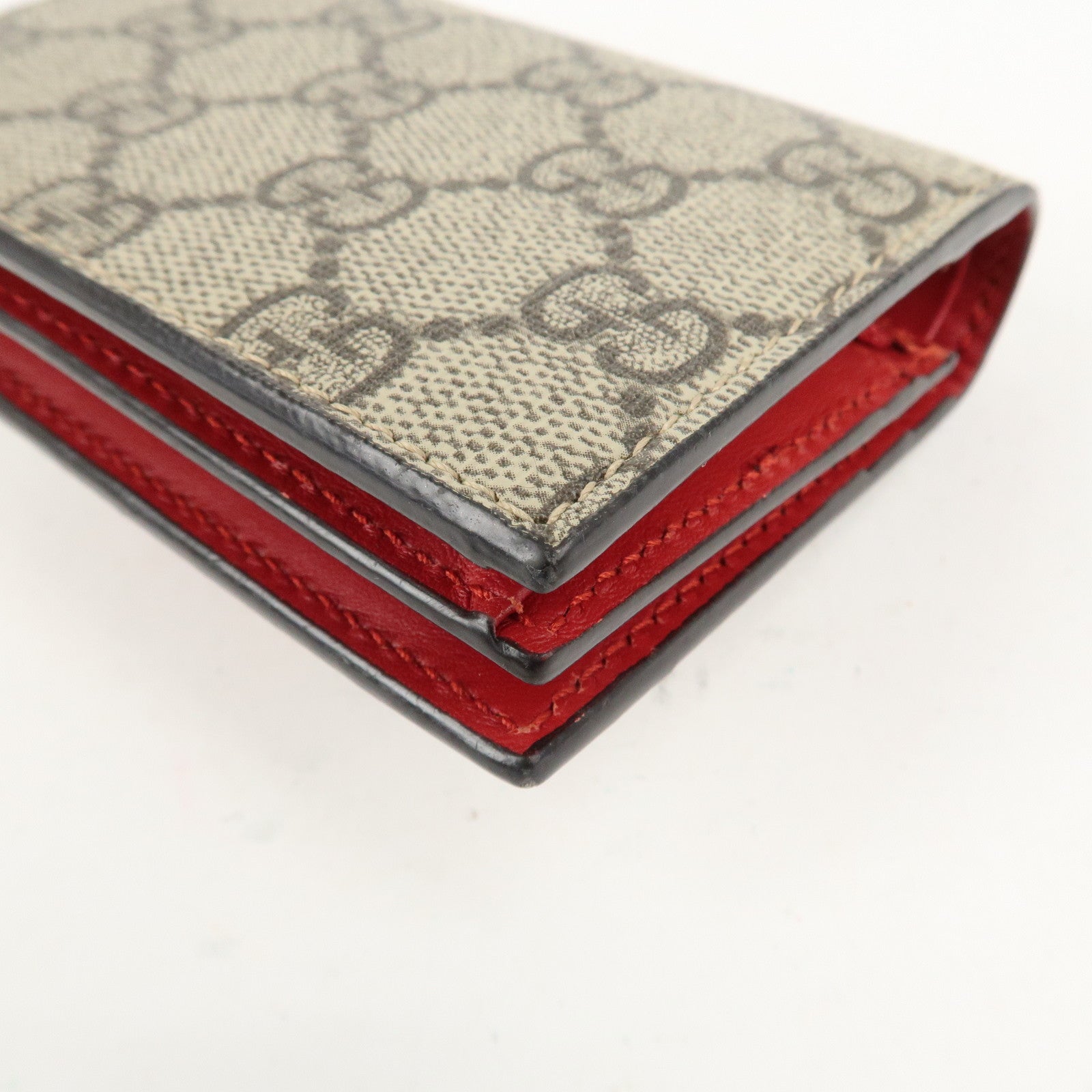 GUCCI Interlocking G GG Supreme Cherry Compact Wallet 476050 Used