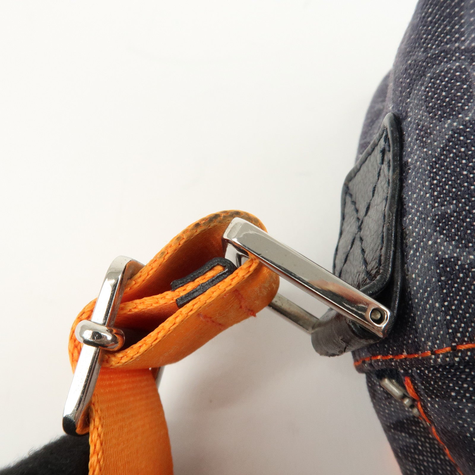 Christian Dior Trotter Flight Line Denim Leather Shoulder Bag Used