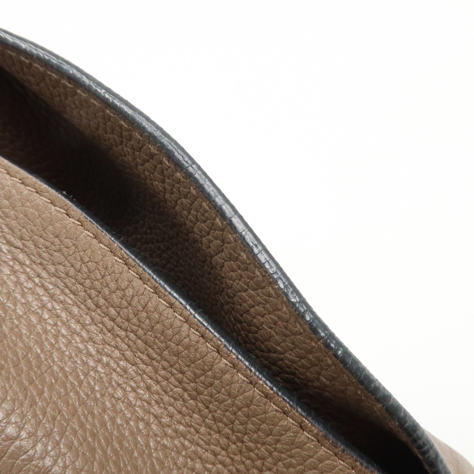 LOEWE Anagram Leather Dunas Shoulder Bag Brown Used