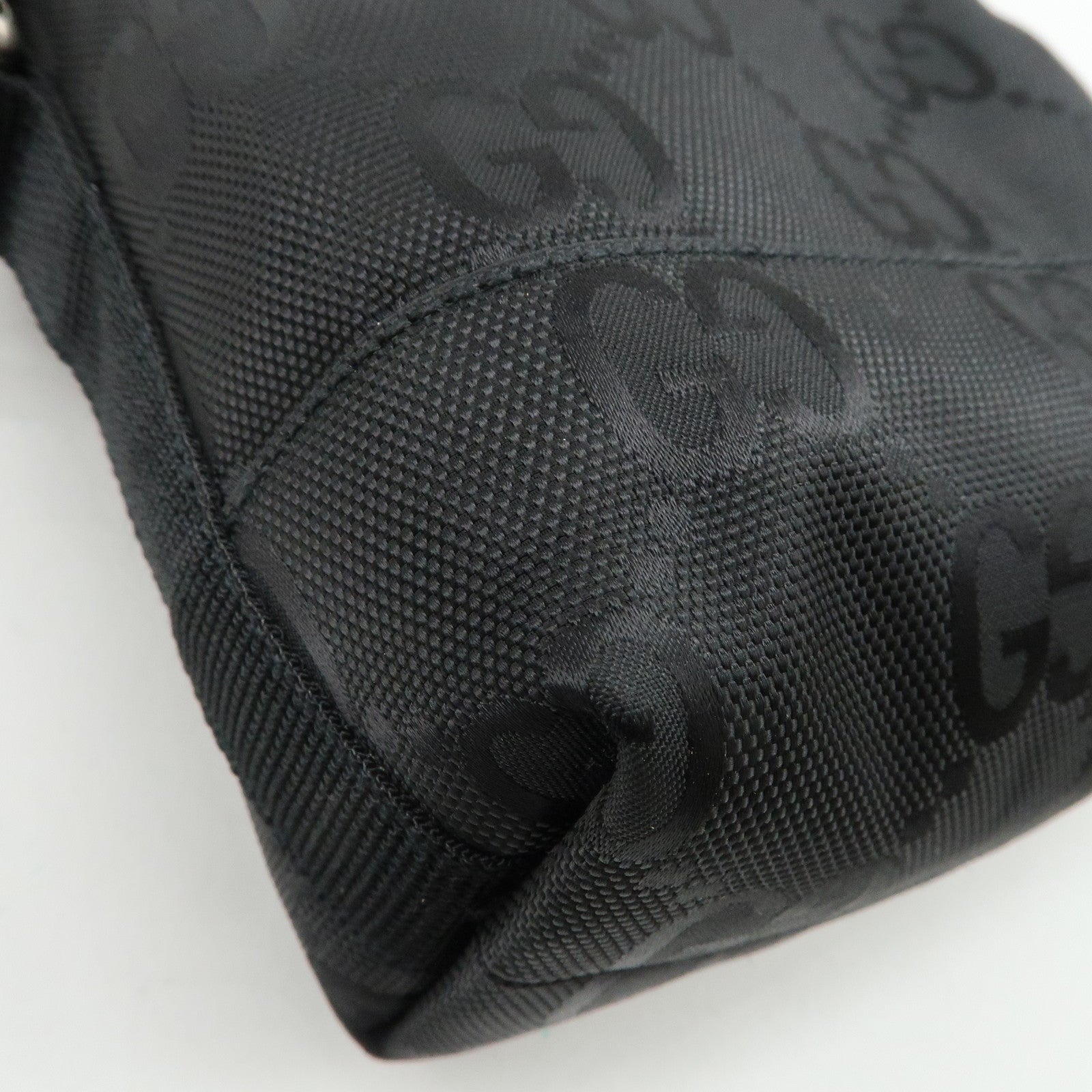 GUCCI Off The Grid GG Nylon Leather Shoulder Crossbody Bag Black Used