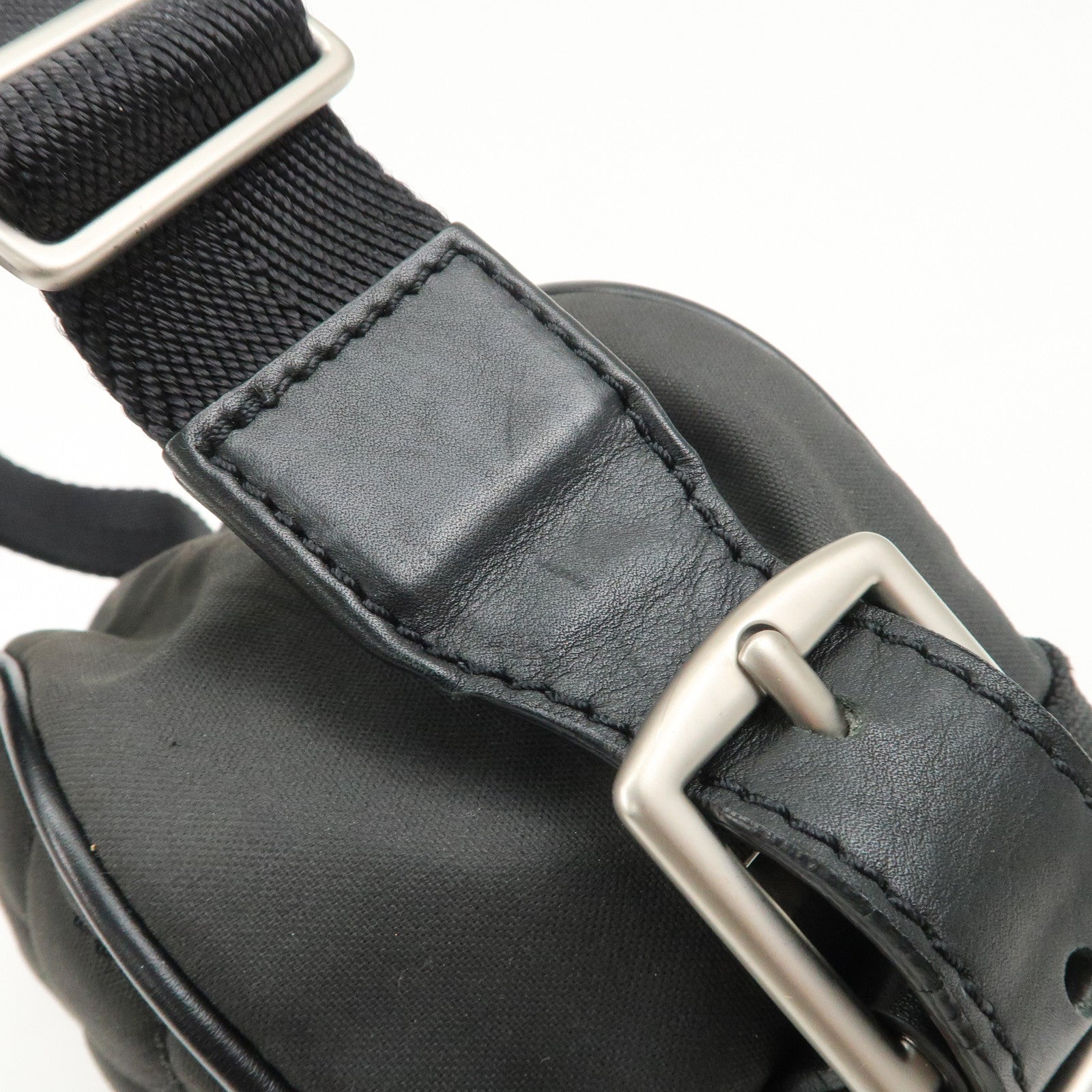 CHANEL Sports Matelasse Nylon Canvas COCO Mark Shoulder Bag Black Used