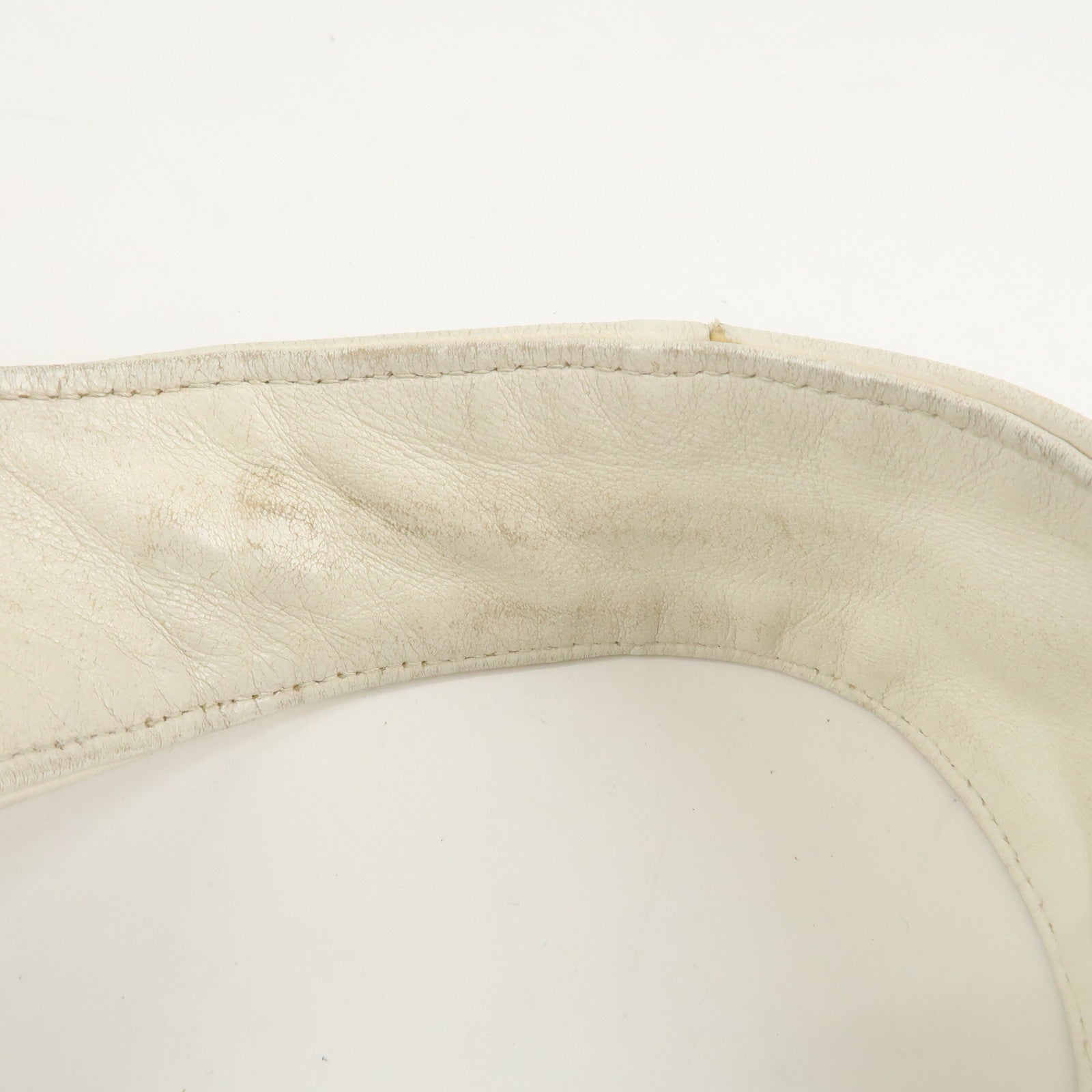BOTTEGA VENETA Intrecciato Leather Shoulder Bag White 145552 Used
